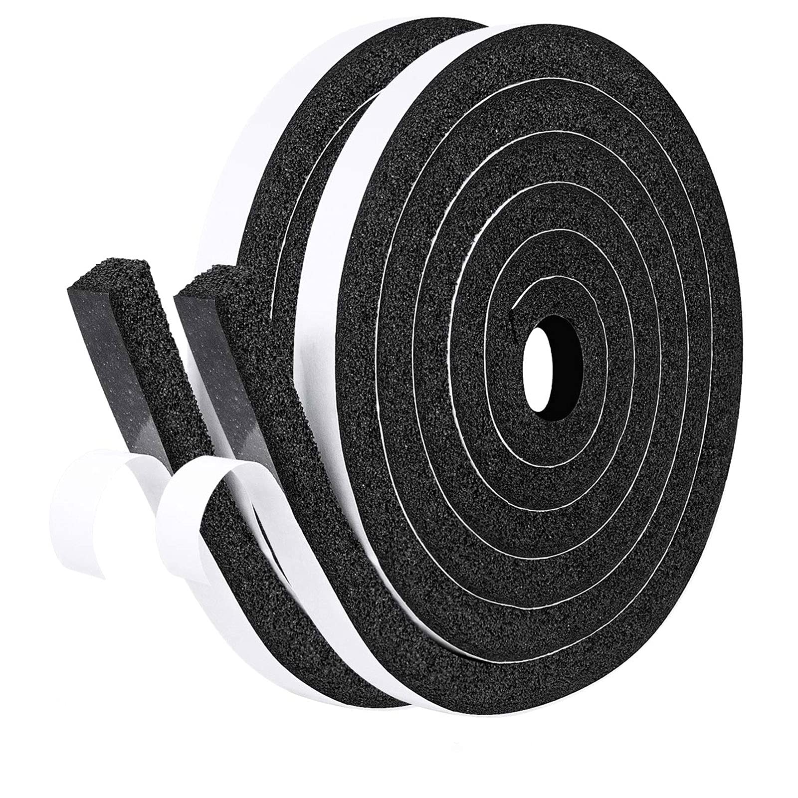 fowong Low Density AC Foam Weather Stripping -1/2" W X 1/2" T, Window Seal Strip High Resilience, Door Insulation Tape, 2 Rolls X 6.5 Ft Each