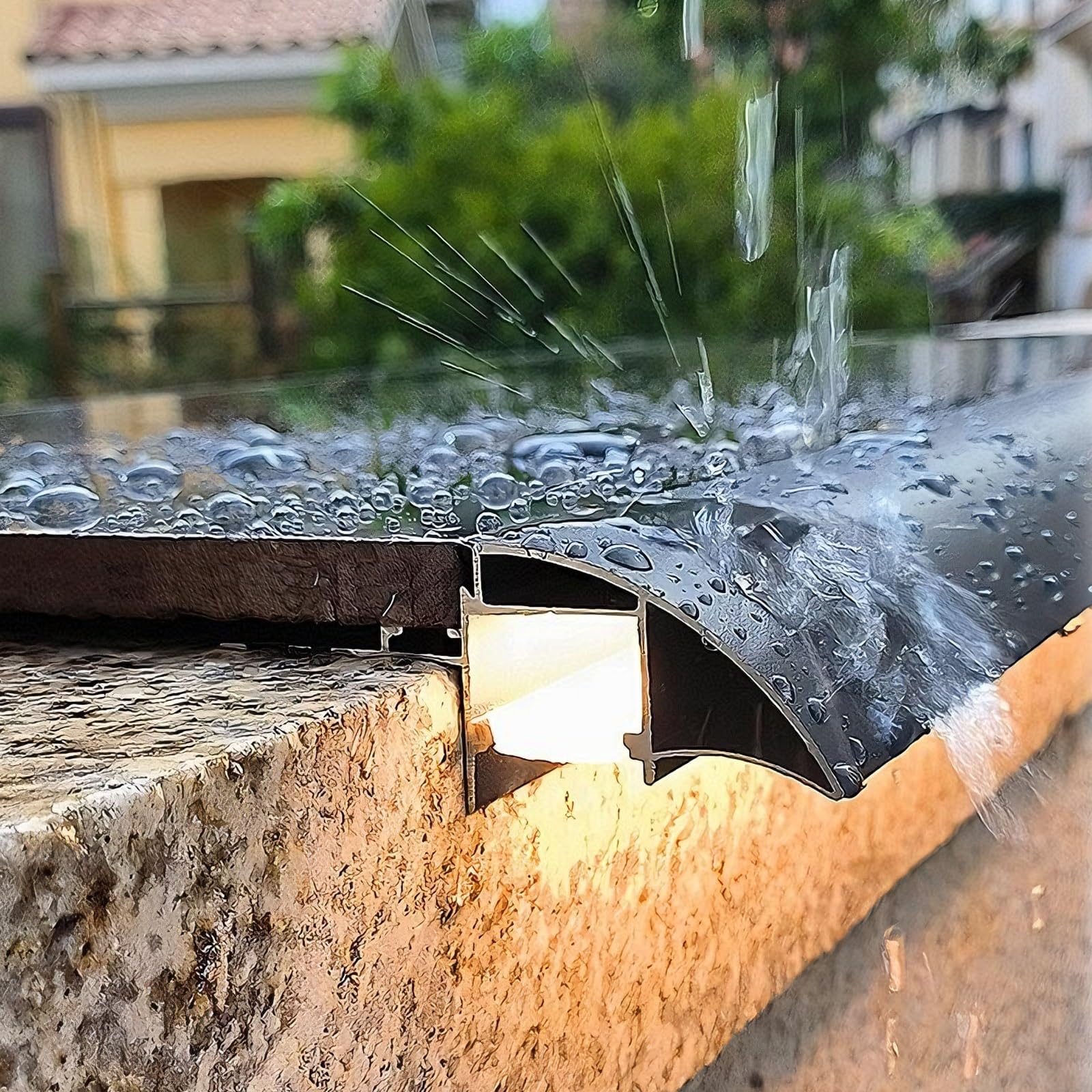 Canaletas de lluvia para aleros resistentes a la intemperie con perfil negro de 2.2m