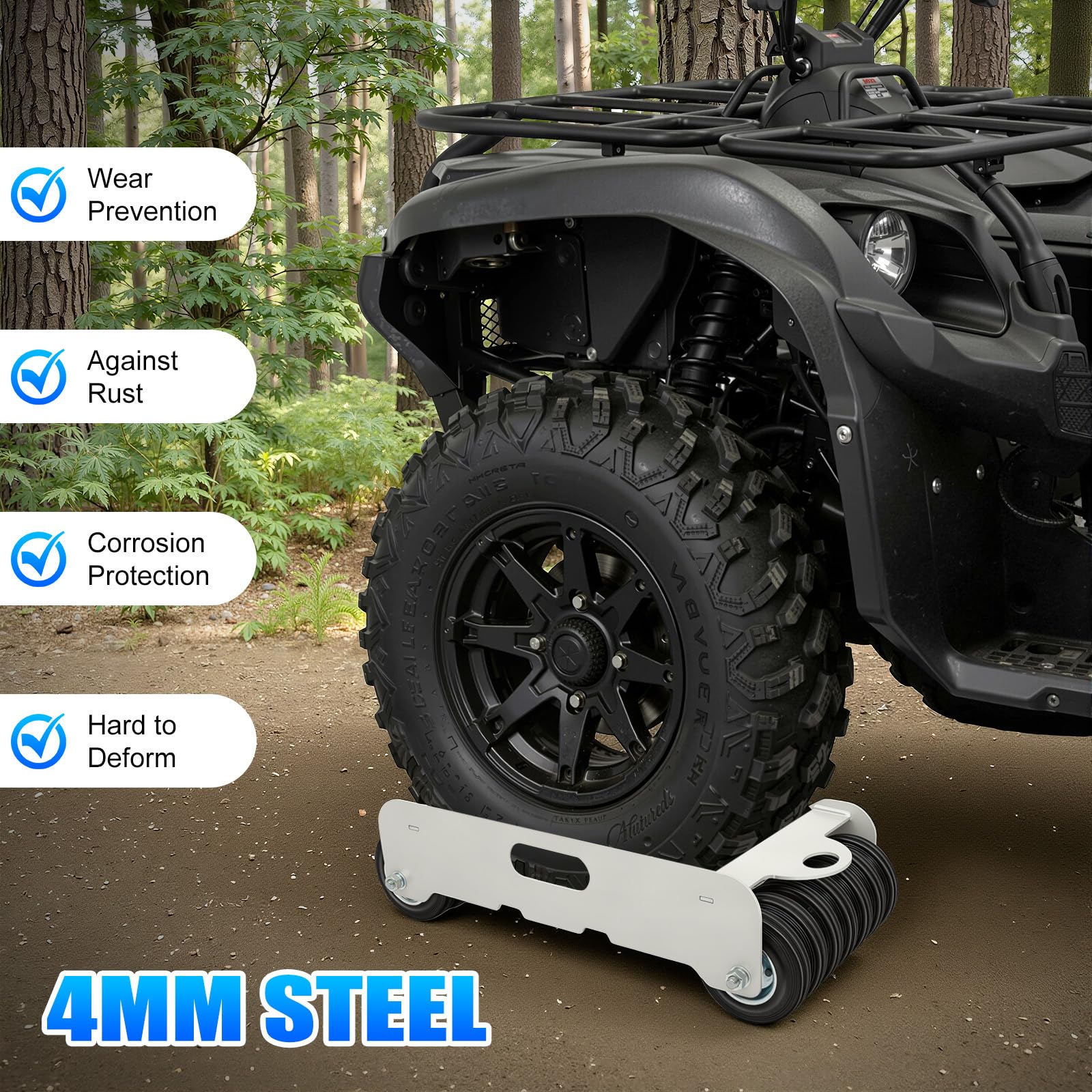 Guida di manovra per auto, auto Wheel Dolly, Car Mover Tool, Heavy Duty, set di carrelli di trasporto, portata 4500 lbs, struttura in acciaio, 14 ruote, per garage, officina, parcheggio, 61 x 50 x