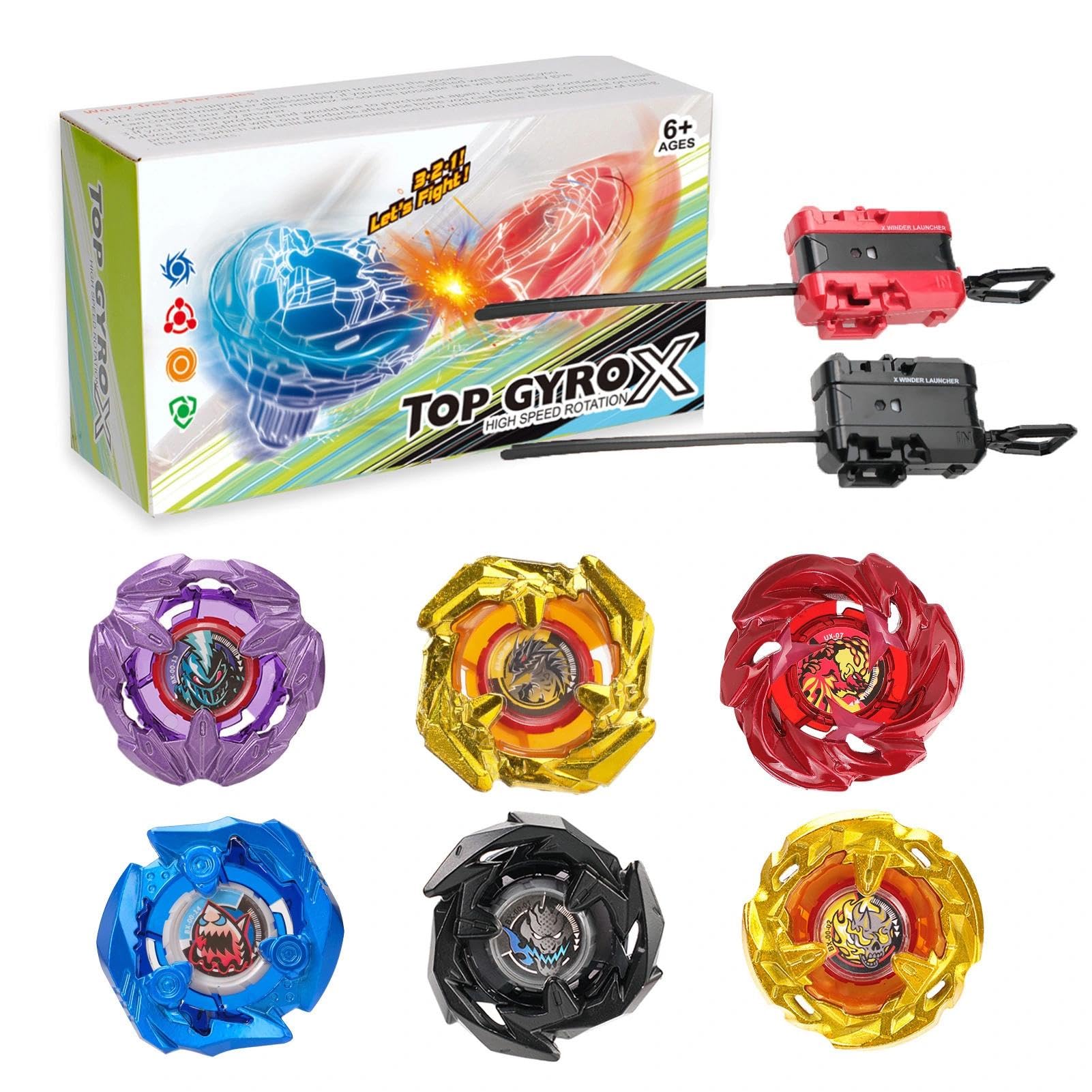 Amazon.com: X Battle Blade Set, 6 Right-Spin Tops & 2 Launhcers