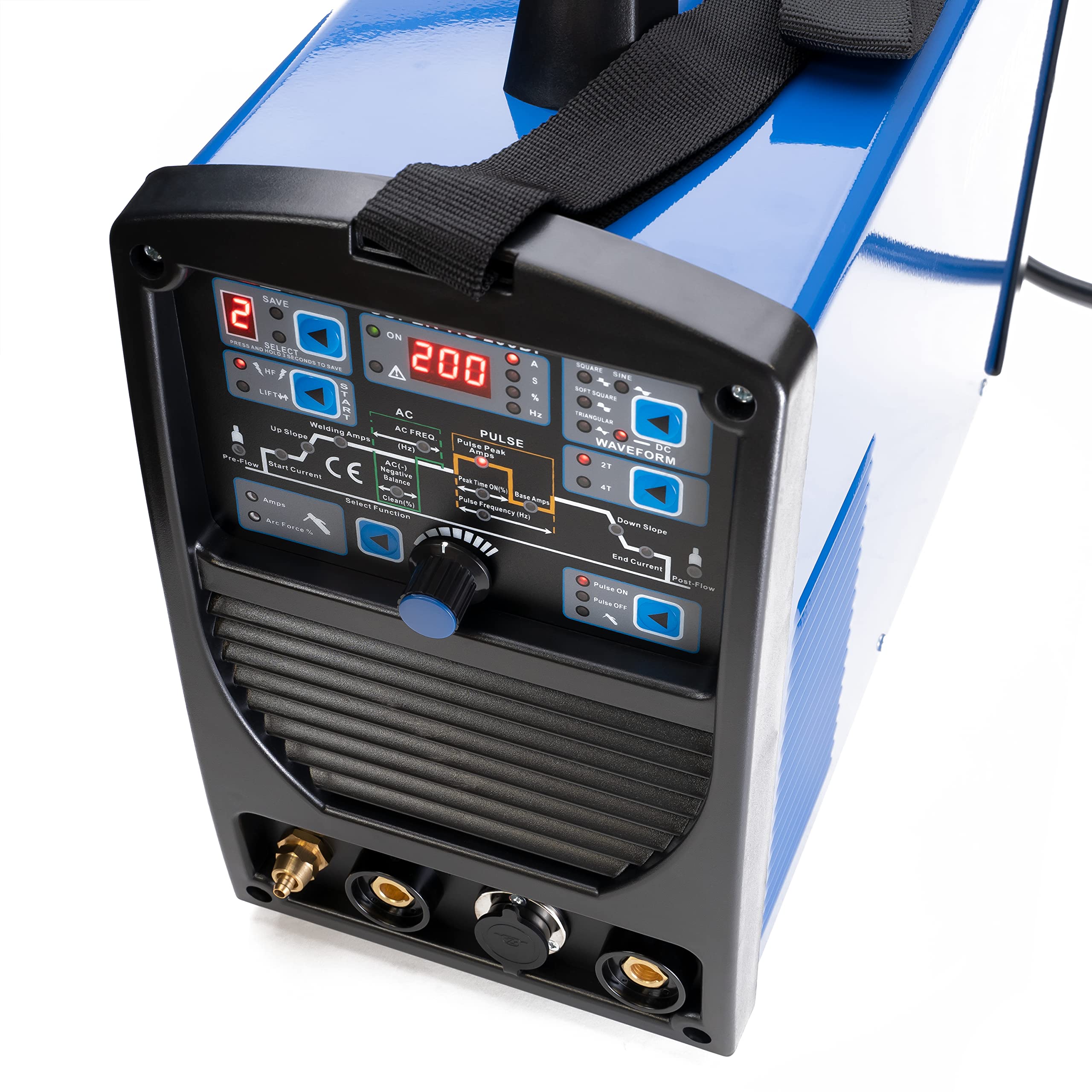 IPOTOOLS SUPERTIG 200DI WIG Schweißgerät AC DC Schweissgerät mit 200 Amper Volldigitales Inverterschweißgerät Inkl HF-Zündung, Pulsfunktion, MMA, IGBT, 7 Jahre Garantie