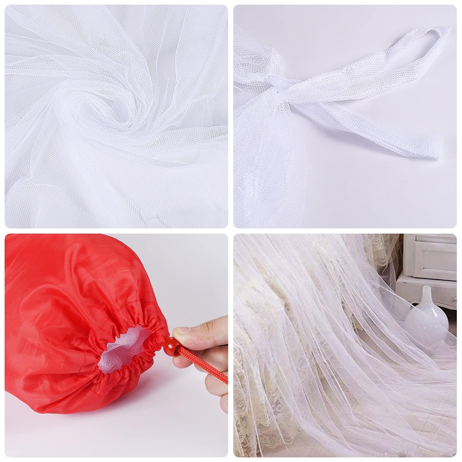 Zanzariera Letto,Zanzariera da principessa,baldacchino per letto matrimoniale (White)