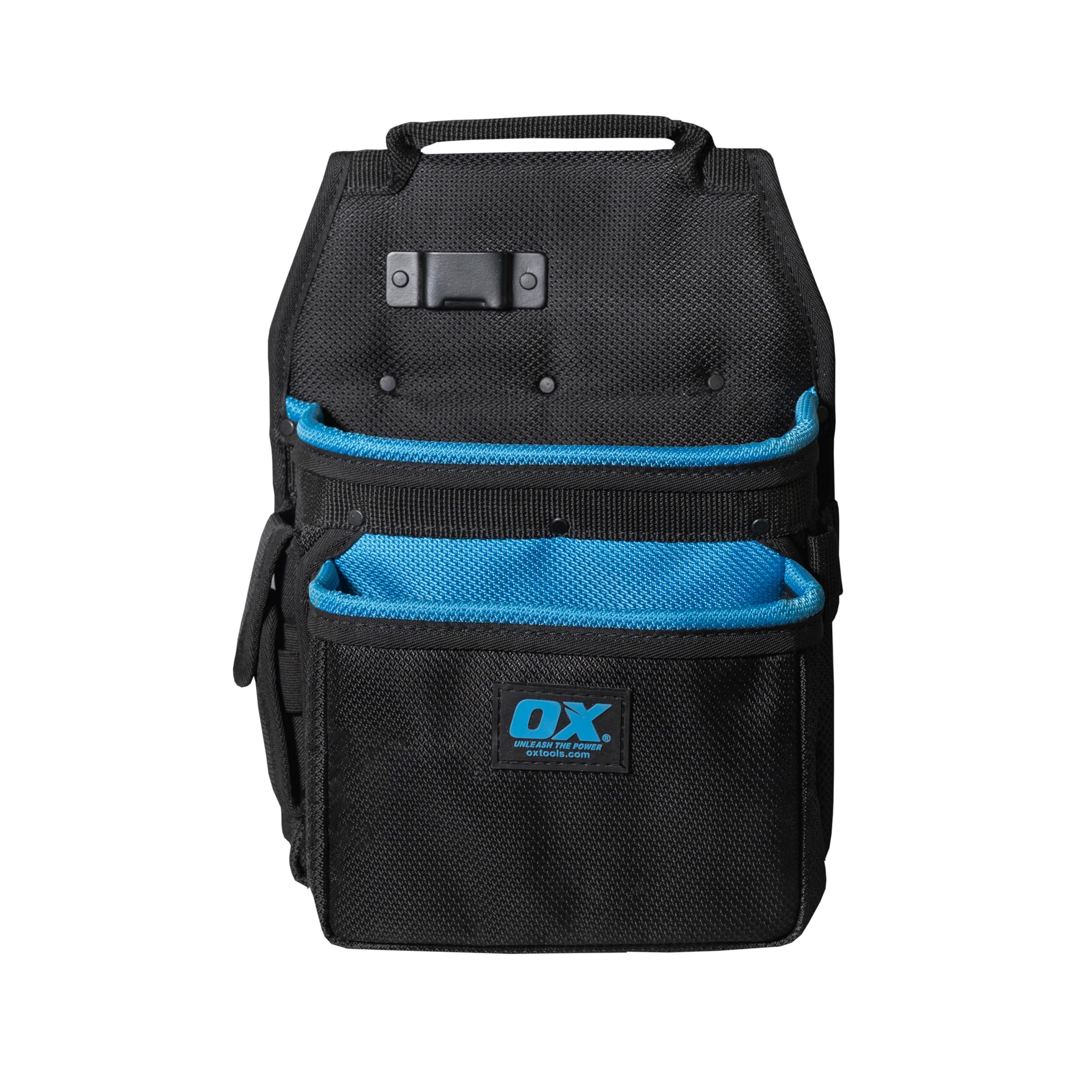 OX Pro Elektriker-Werkzeuggürtel aus Nylon mit Taschen, elektrischer Werkzeuggürtel mit gepolsterter Rückenstütze – hergestellt aus ballistischem Nylon und PVC-beschichteten Taschen – Cinturón para
