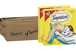 Temptations Creamy Puree Combo Cat Treats, Lickable and Squeezable Treat Pack, Salmon,...