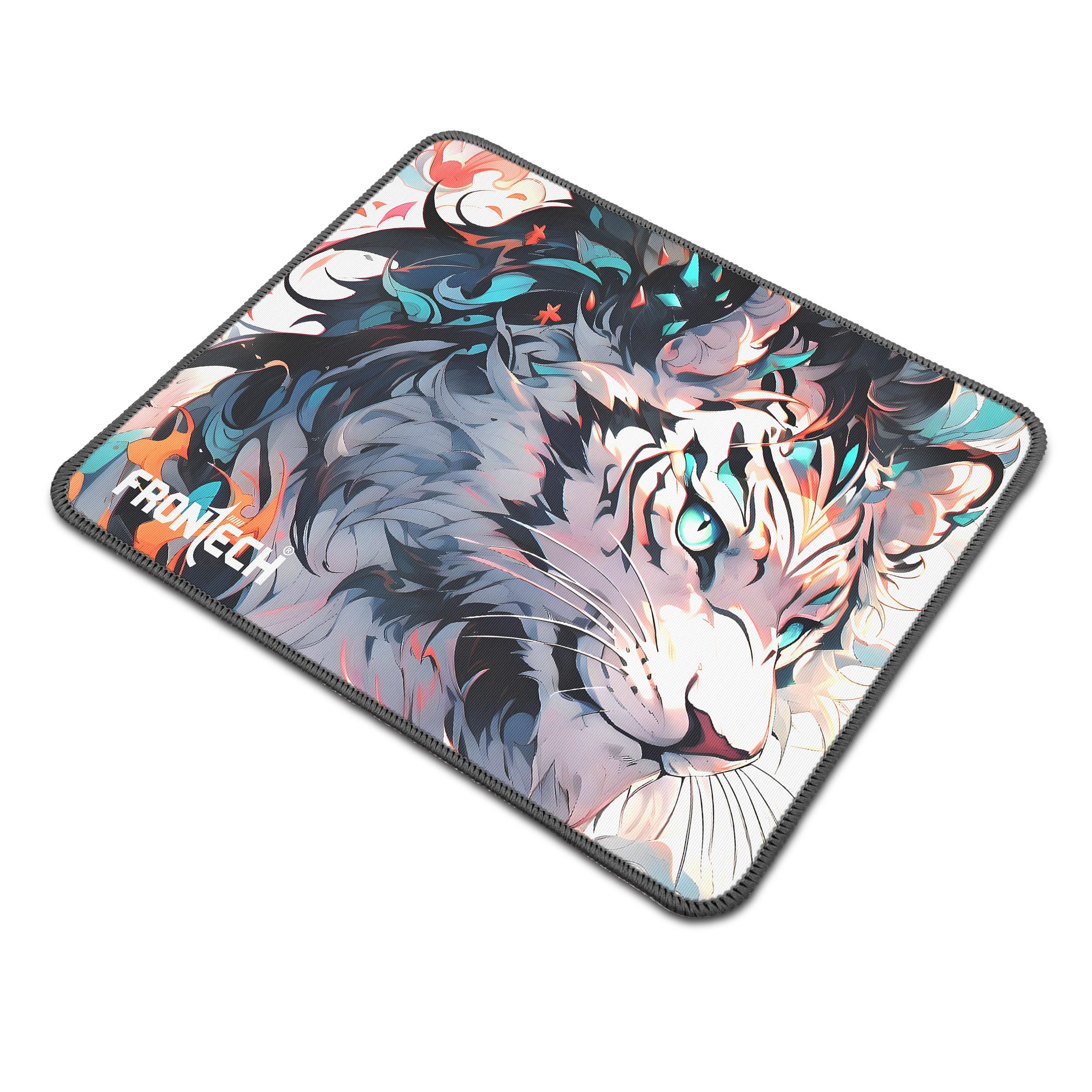 frontech gaming mouse pad | 300mm x 250mm x 2mm | ultra-smooth micro-textured surface | non-slip rubber base | stitched edges (msp-0063_grey)