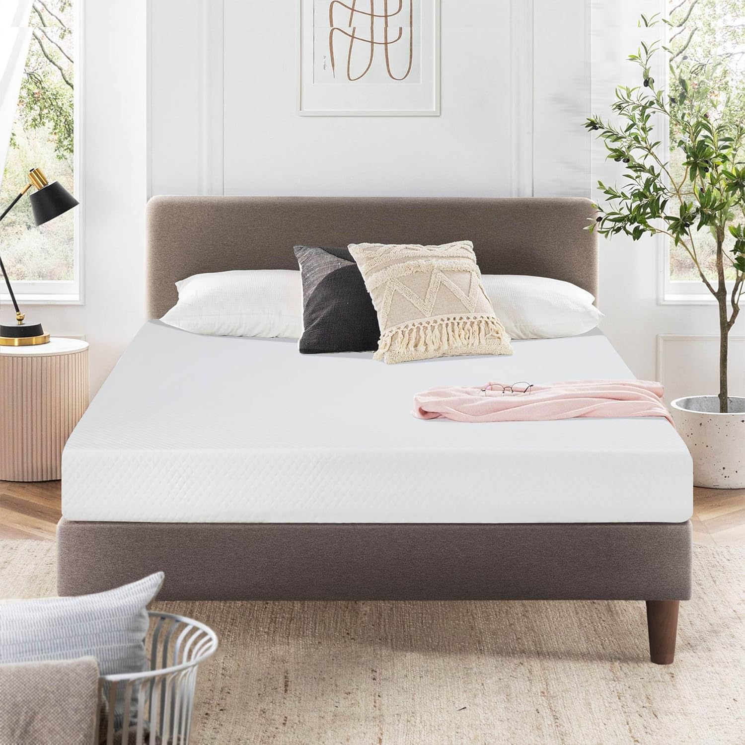 King Mattress, 5/6/8/10/12 Inch King Size Mattress Medium Firm Memory Foam Mattress for Cool Sleep & Pressure Relief, Certipur-Us Certified Mattress in a Box, Fiberglass Free Mattress, (King, 5 Inch)