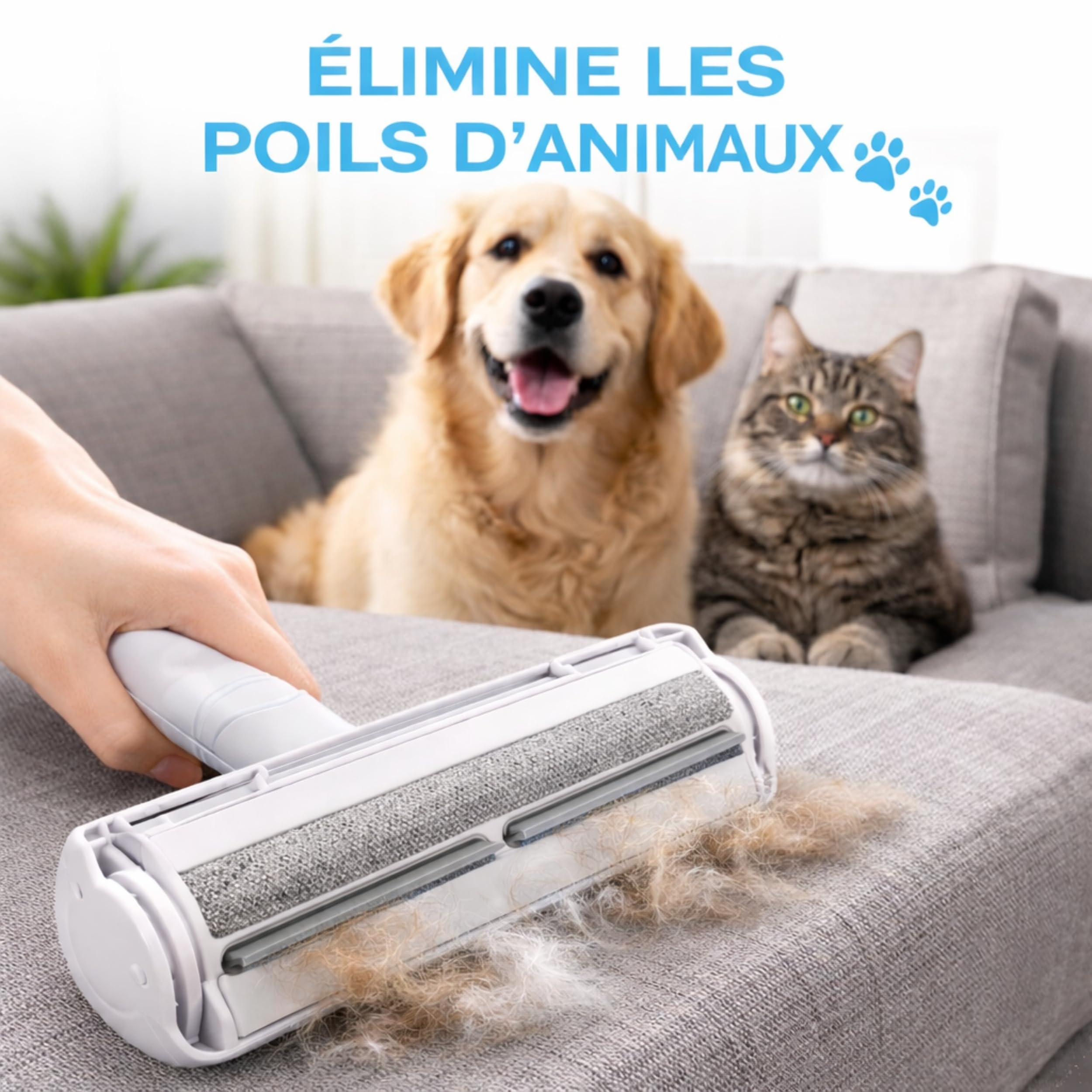 PARENCE. Reusable Hair Remover Roller - Removes Pet Hair, Hair and Pollen - Easy Clean Clothes, Sofas and Fabrics - White - 5