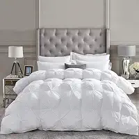 Edredom luxuoso de plumas de ganso para todas as estações California King (Cal King), design requintado com pregas de pincha, 1200 fios 100% algodão egípcio, peso de enchimento de 2,12 g, branco