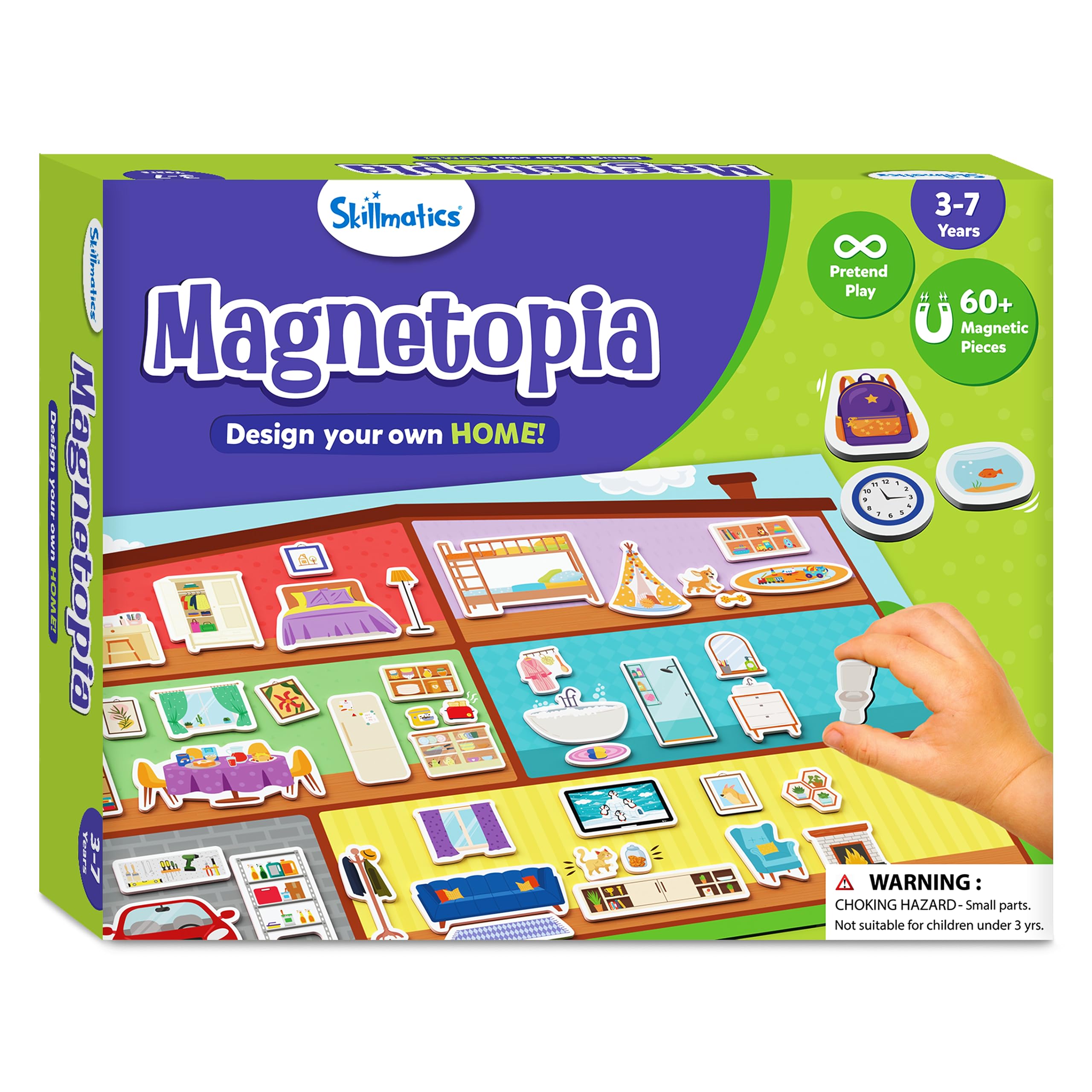 Skillmatics Creative Toy Magnetopia - Design Your Home, Interactive Pretend Play Set for Kids, Toddlers, 60+ Magnetic Pieces, Preschool Learning Game, Gifts for Girls & Boys Ages 3, 4, 5, 6, 7 - Image 8 thumbnail