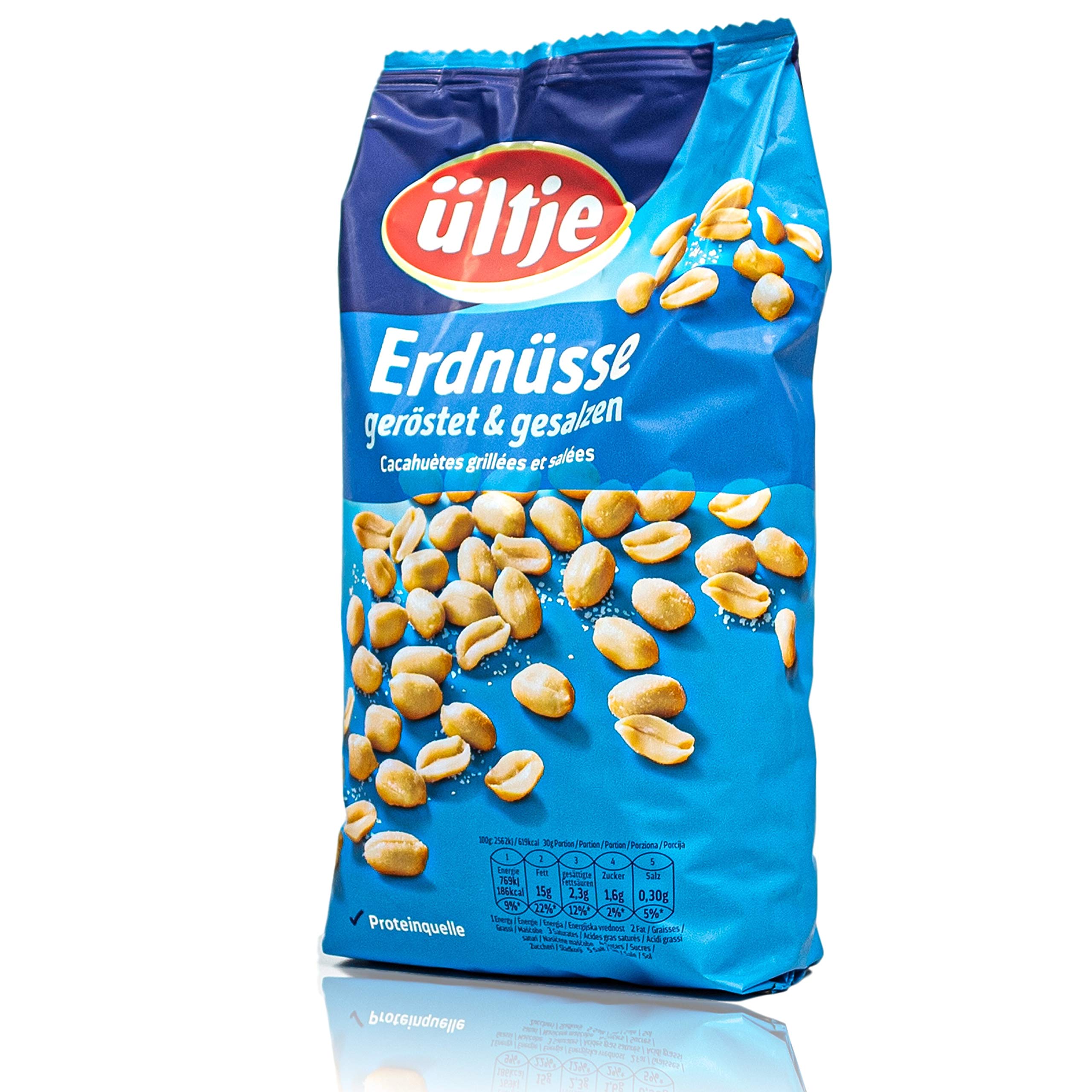 ültje - 3er Pack Erdnüsse geröstet und gesalzen in 900 g Packung - Erdnusskerne in Großpackung