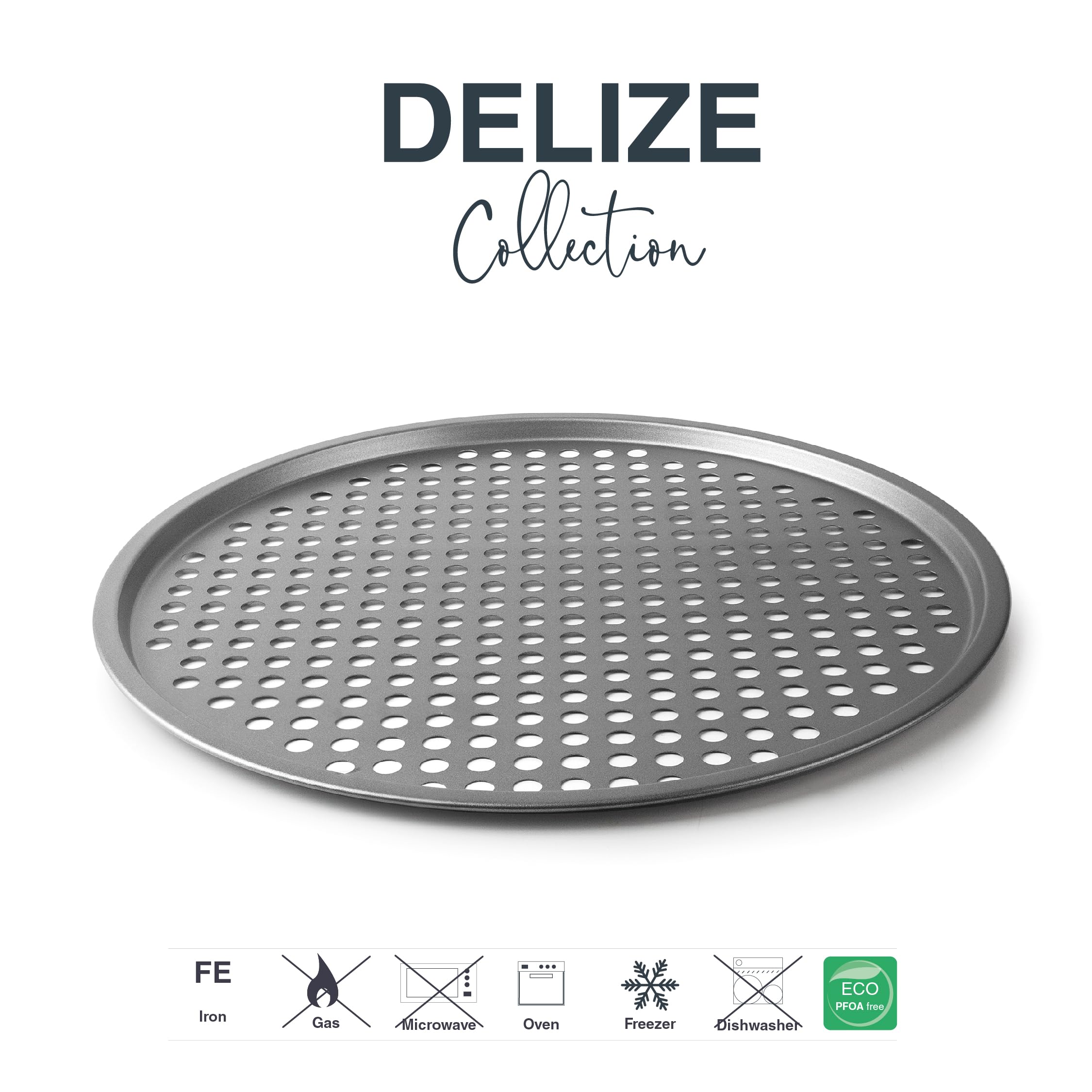 Lacor 68471 - Moule à pizza, plateau perforé à pizza, moisissure | Ustensile professionnel durable; conçu pour un rendement optimal y nettoyage rapide et facile au lave-vaisselle