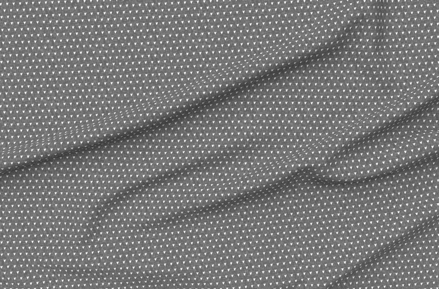Spoonflower Fabric - Hearts Gray Valentines Day Valentine Monochrome Cute Little Small Printed on Minky Fabric by The Yard - Sewing Baby Blankets Quilt Backing Plush