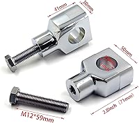 Vista 5 de HTTMT MT030-008-CD Abrazadera elevadora de manillar redonda cromada de 1 pulgada compatible con Harley Kawasaki Suzuki