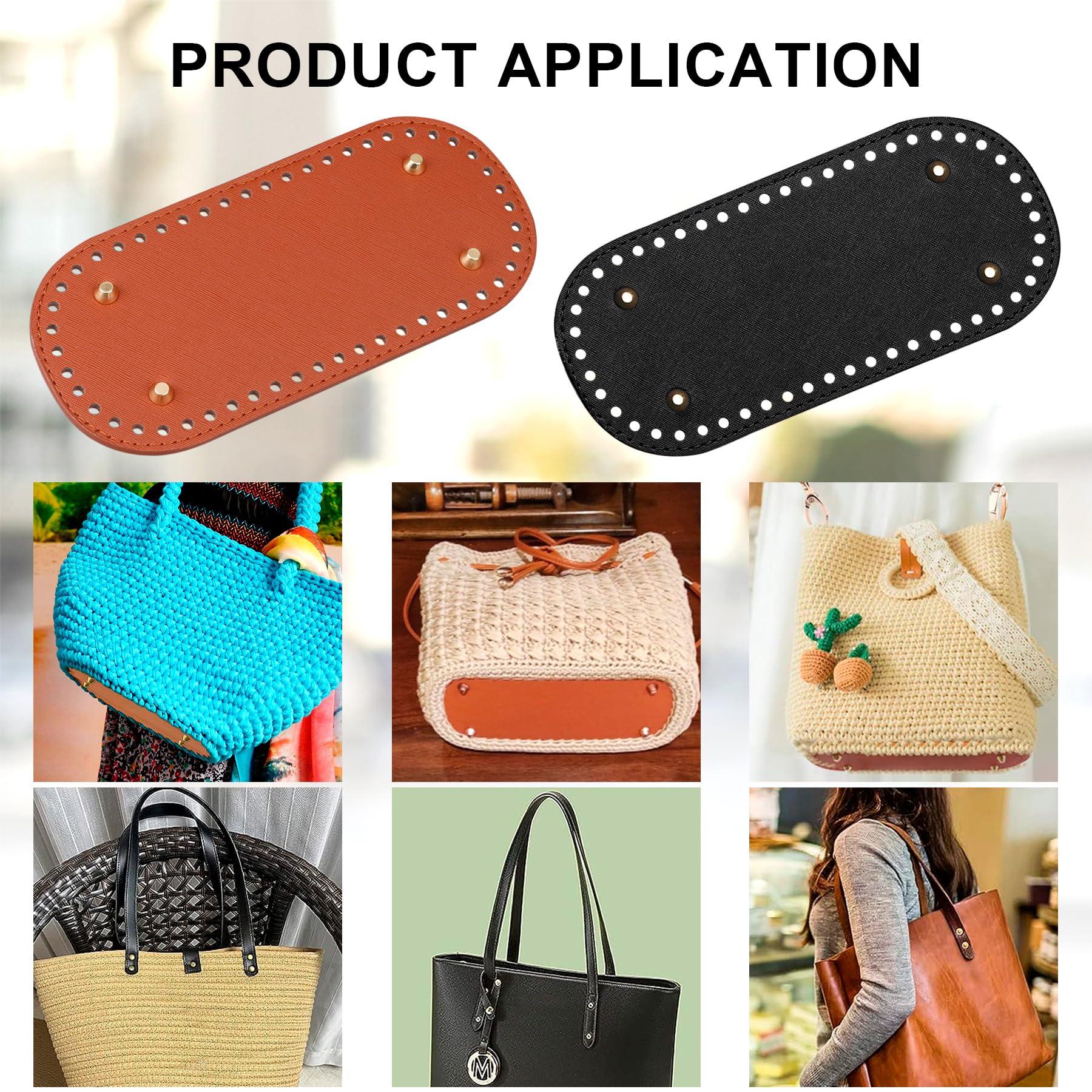 DOULEIN Fondo per Borsa,5 Pezzi Fondo per Borse Uncinetto in PU Cuscino Fondo Borsa Accessori per Borse Fai da Te per La Realizzazione di Borsa Uncinetto