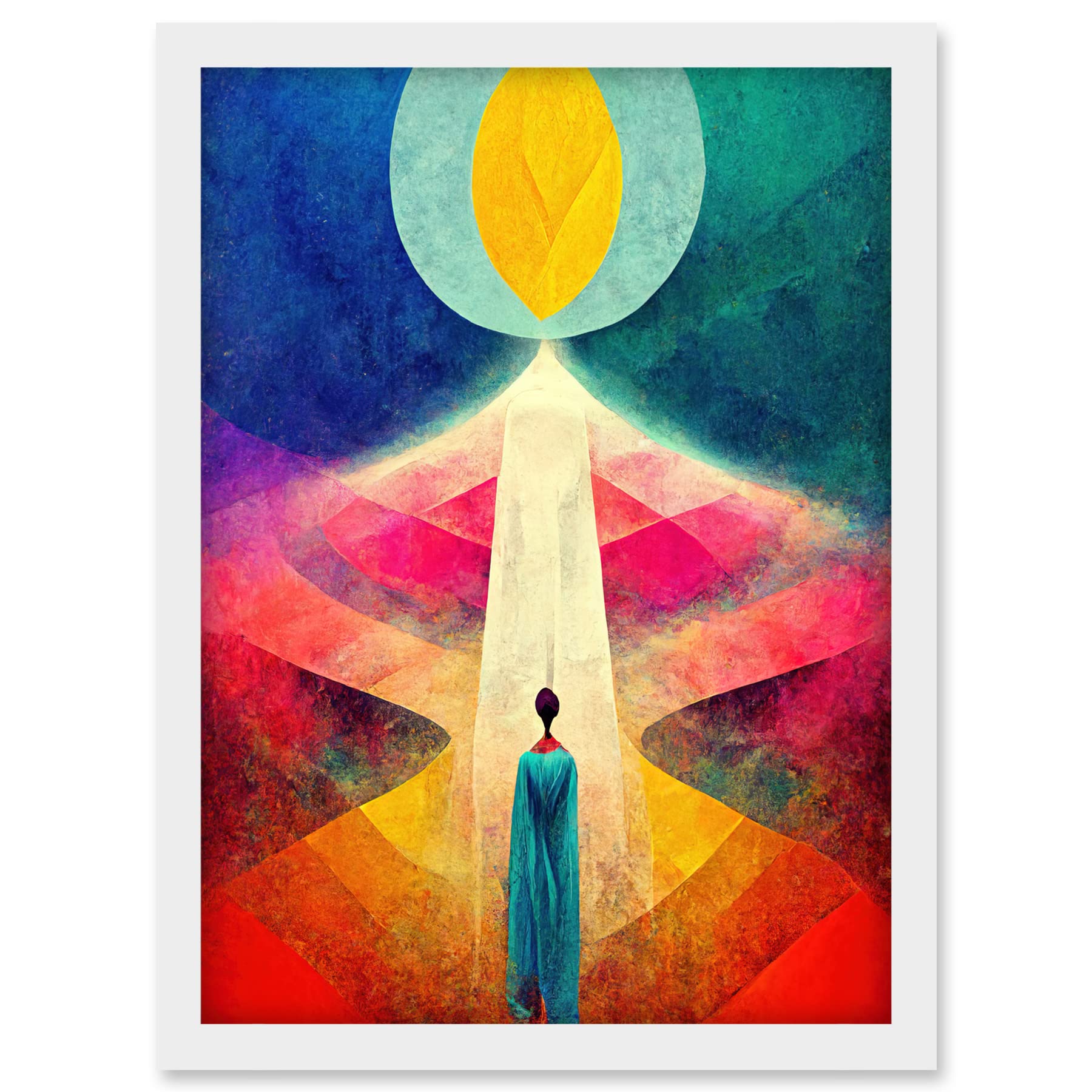 Doppelganger33 LTD Into The Light Abstract Spiritual Painting Artwork Framed A3 Wall Art Print