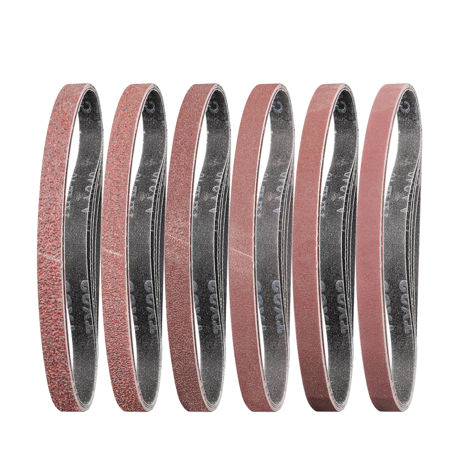 Wanmutrun 10 x 330 mm sanding belt set, 30 pieces, grain size 40, 60, 80, 120, 180, 240, sanding belt, for compressed air sand belt machines and belt type sand belt machines.