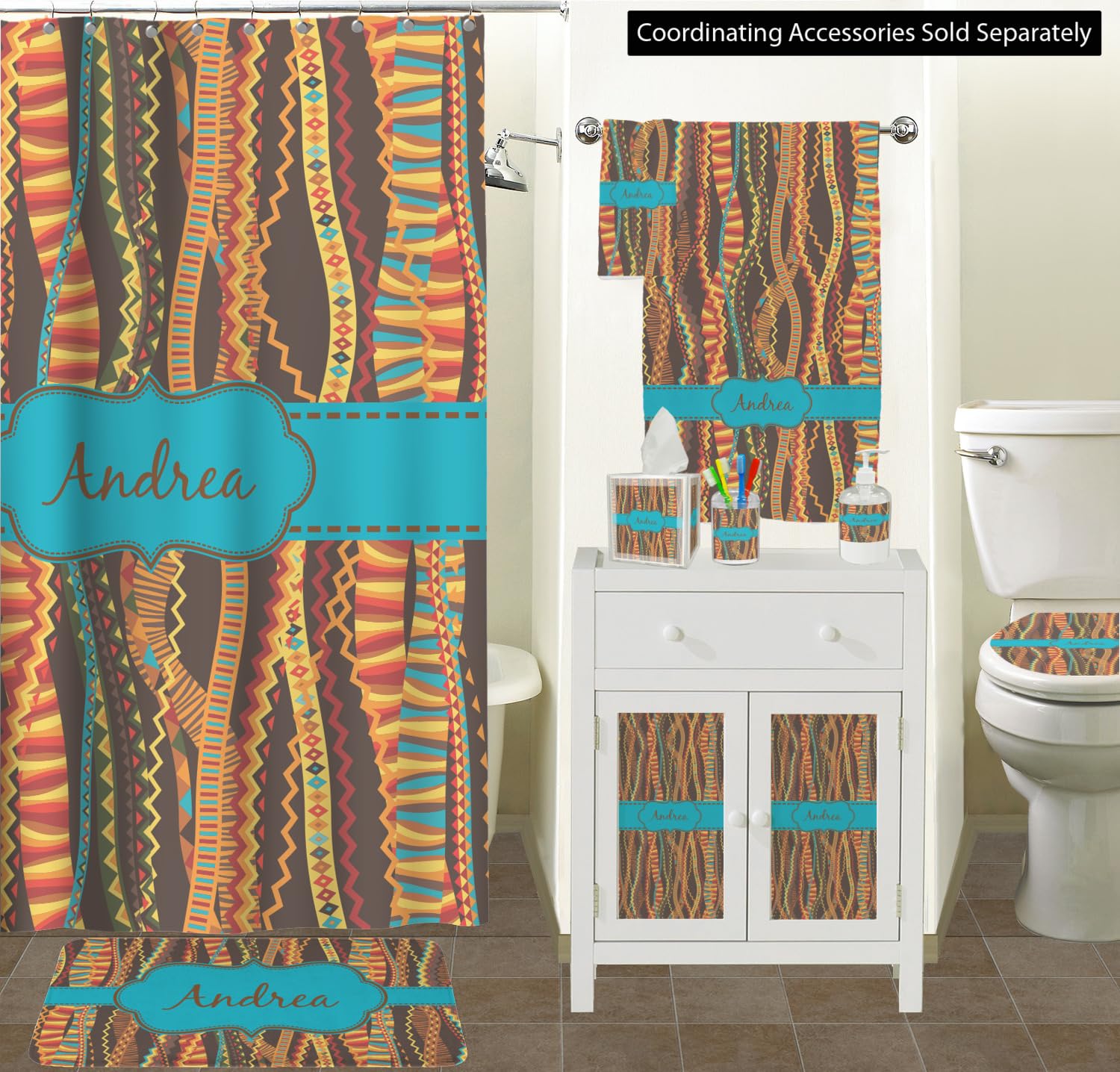 YouCustomizeIt Personalized Tribal Ribbons Toilet Seat Decal - Elongated