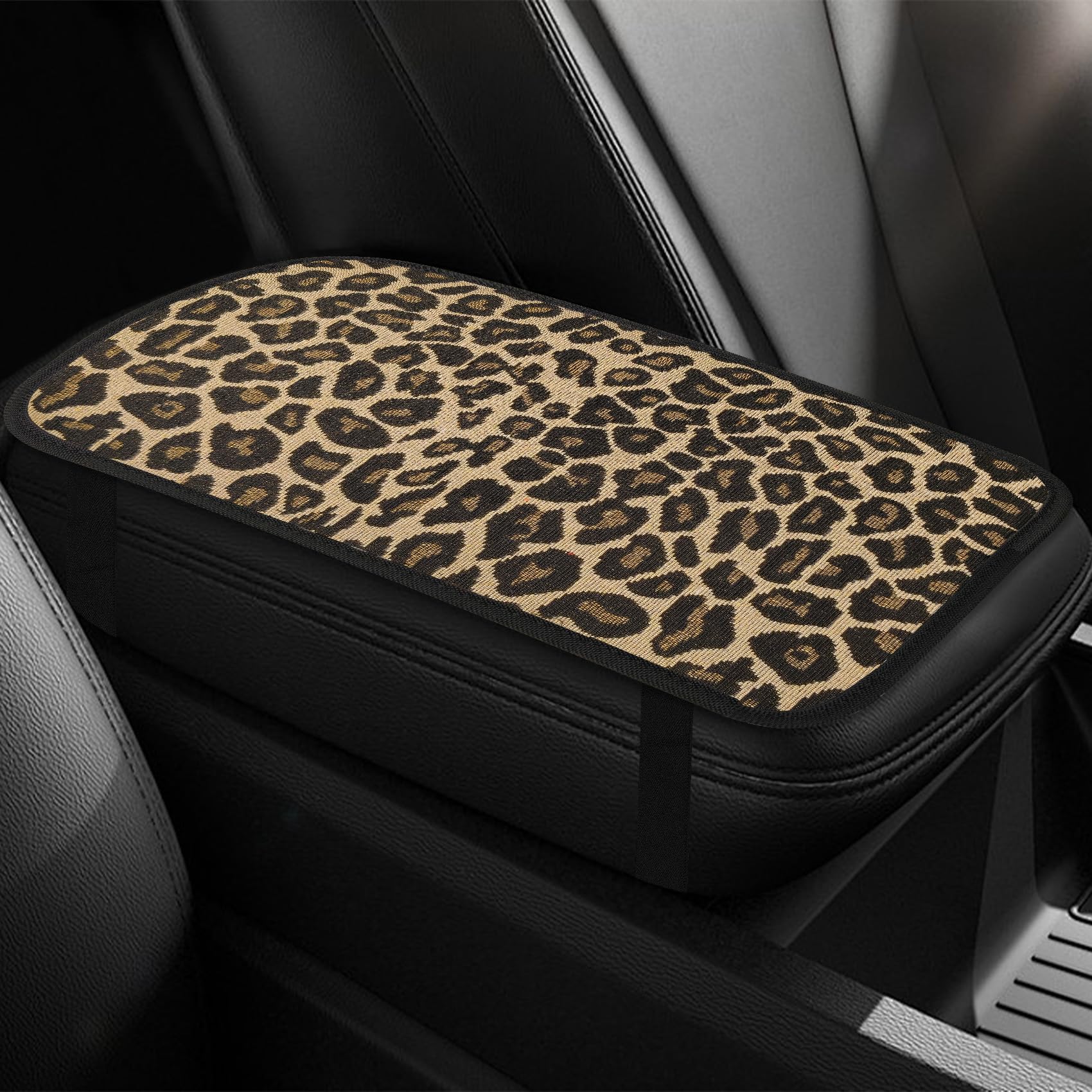 Leopard Cheetah Print African Animal Hunting Auto Center Console Armrest Pad Car Center Console Cover Auto Accessories Soft