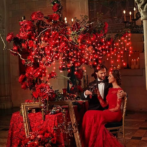 Miniatura 15 de Luces de Navidad de carámbano para exteriores, 66 pies, 640 luces LED de carámbano para exteriores con 8 modos de temporizador, impermeable, Blanco