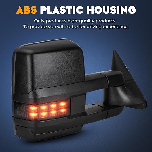Miniatura 6 de Espejos de remolque para Chevy GMC 1988-1998 CK 1500, 88-2000 CK 2500 3500, 1992-99 CK 1500 2500 Suburban, 1992-00 Tahoe Yukon con luz de holgura,