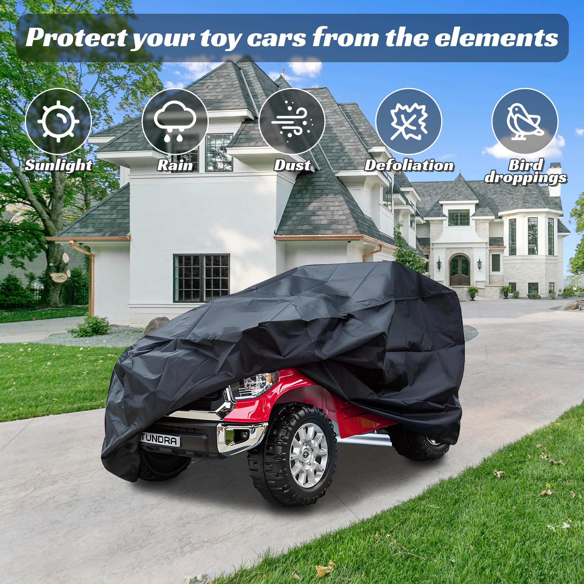 Kids Car Cover - Large Ride On Truck Toys Car for Kids Waterproof Cover - Universal Outdoor Cover for Kids Ride-On Toy Car & Toddler Electric Vehicles