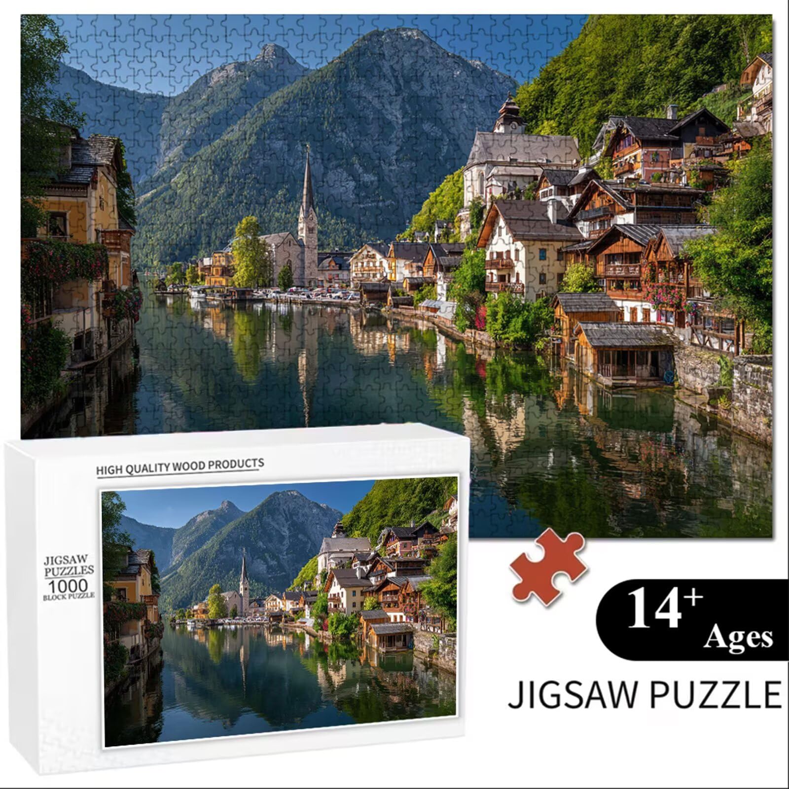 Puzzle 4000 Piezas Adultos Villa & Montaña, Rompecabezas con Letras Traseras y Póster, Pasatiempo Antiestrés, Decoración de Pared, Regalo Decorar Mujer Hombre, 147x105cm (14 Años +) P3#281