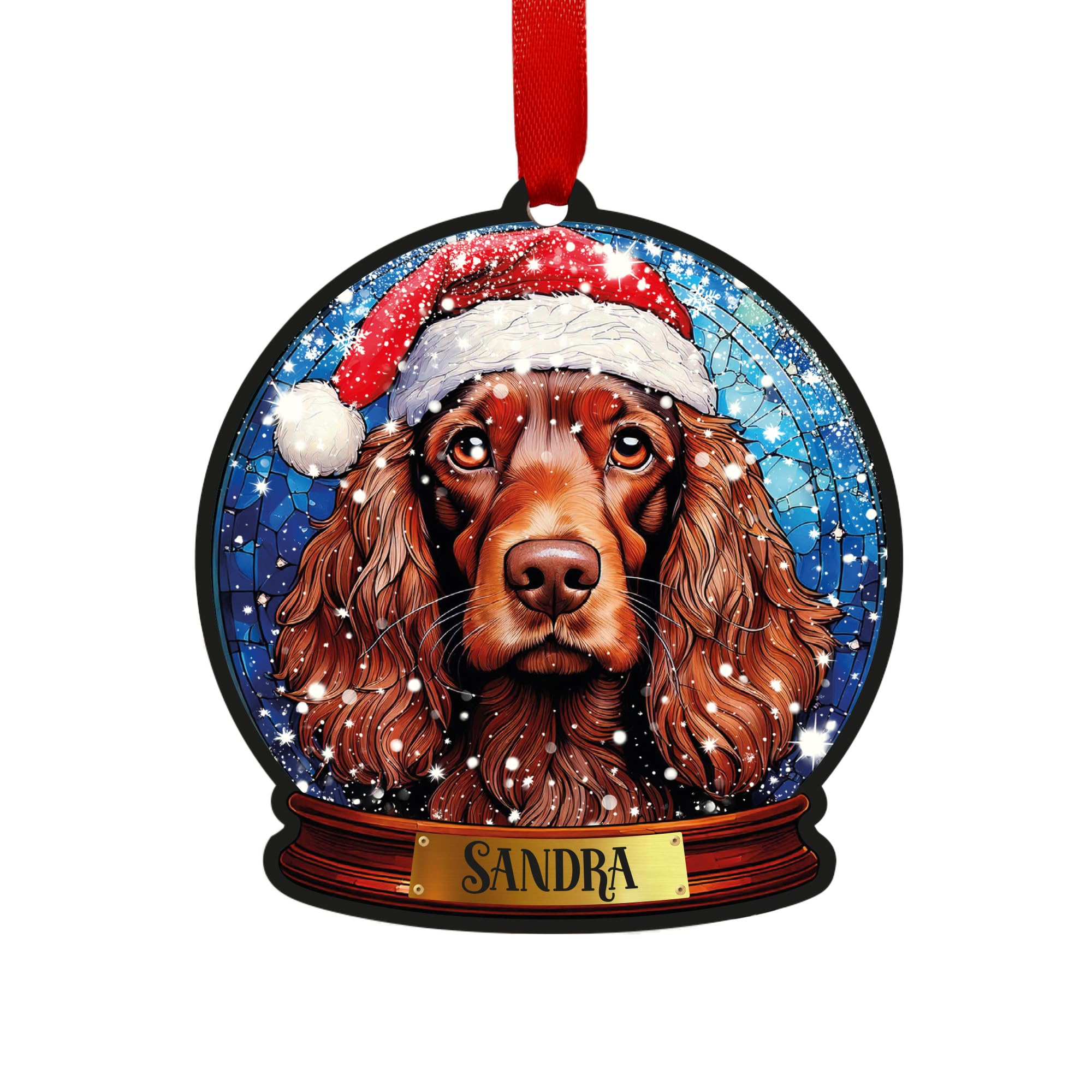 Cocker Spaniel Brown Personalised Snow Globe Decoration