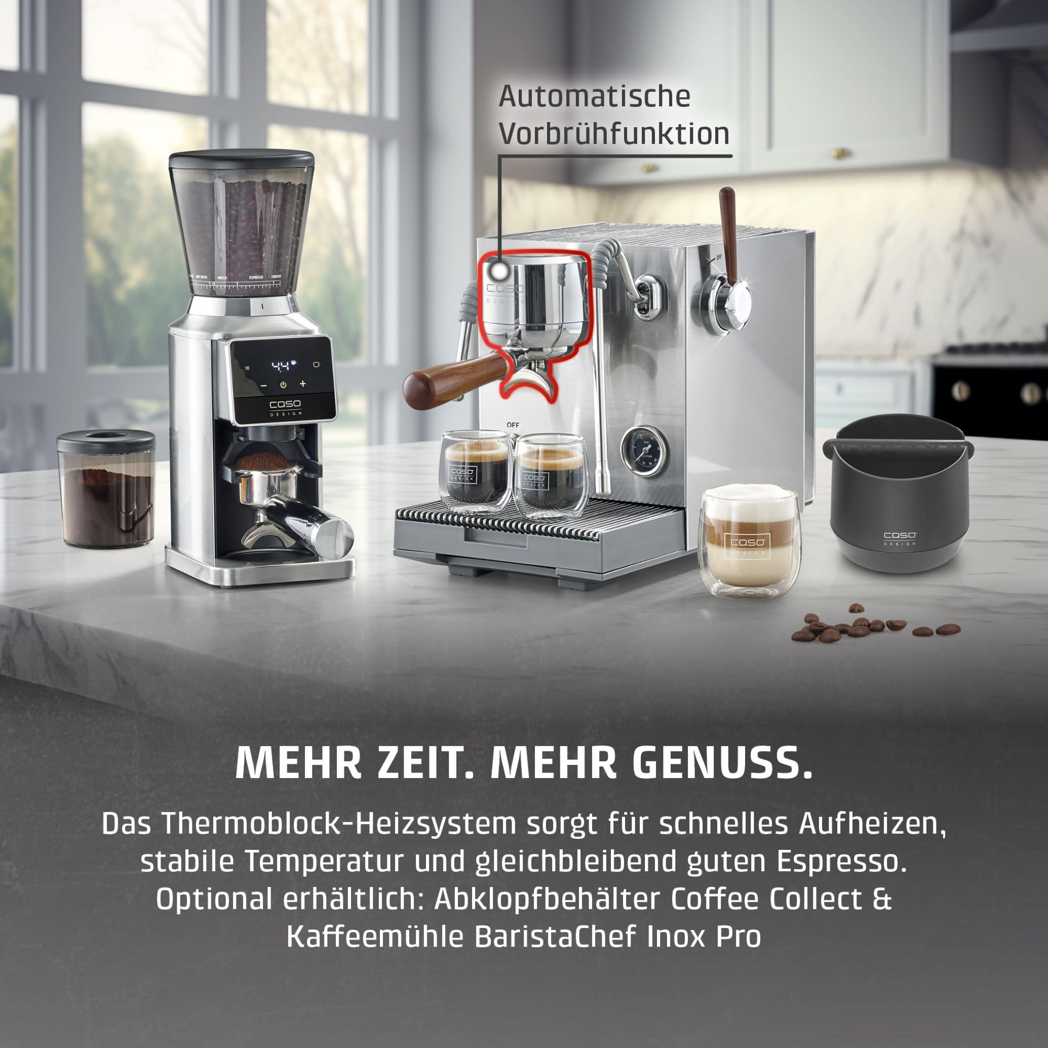 Caso EspressoGourmet Advanced Siebträgermaschine mit Milchaufschäumer