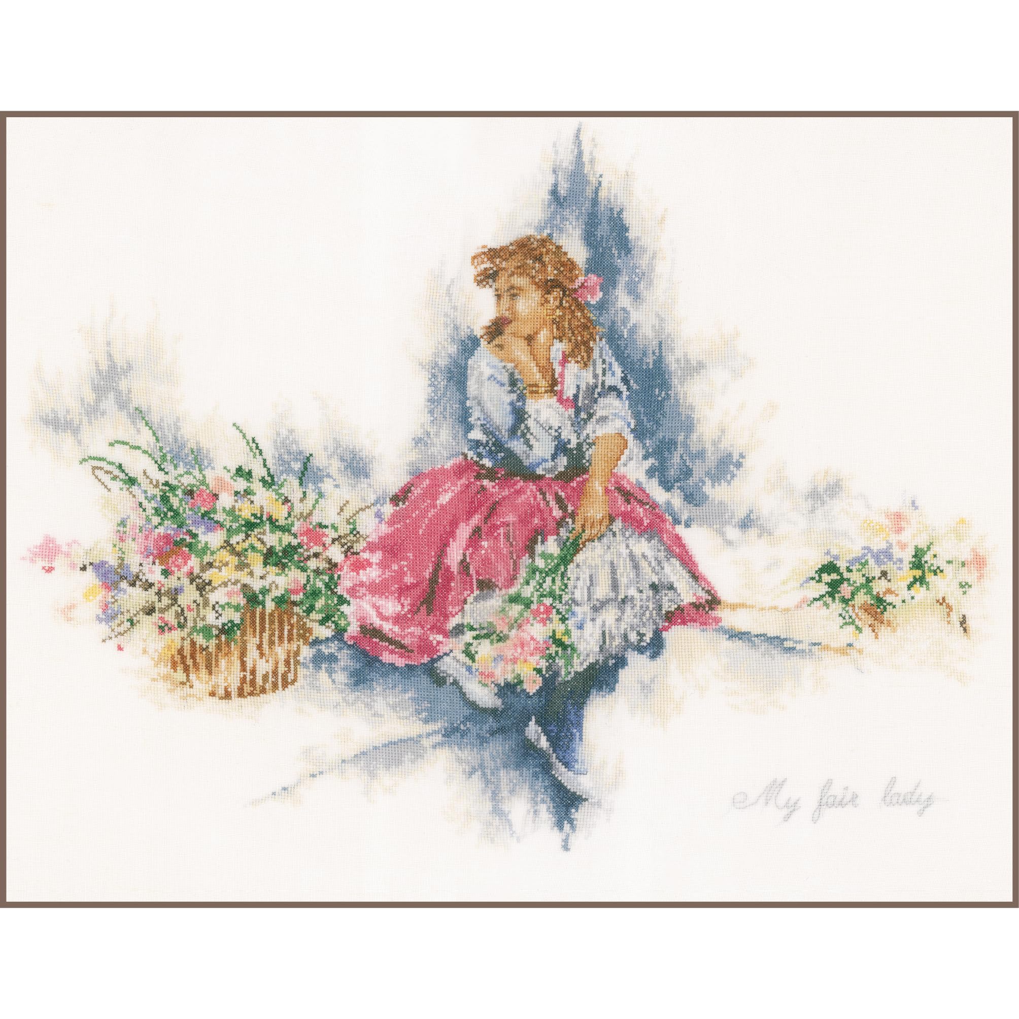 Lanarte Kreuzstich Stickpackungen Gezählter Kreuzstichbilder Set MY FAIR LADY Wanddekoration Handarbeit Set für Erwachsene