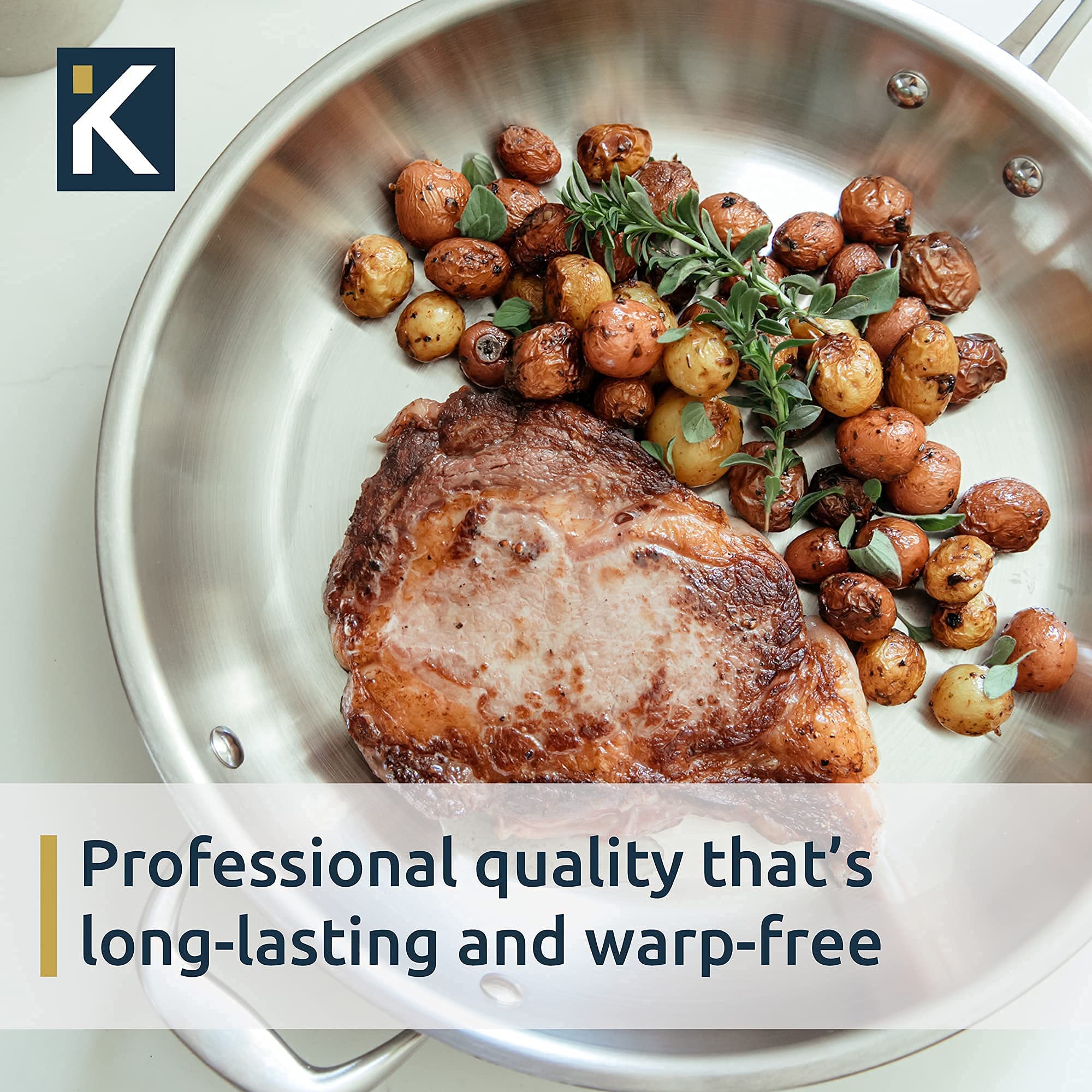 Kitchara Stainless Steel Cookware Set Oven Safe & Induction Cooktop