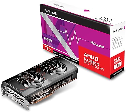 Sapphire 11335-04-20G Pulse AMD Radeon RX 7700 XT Tarjeta gráfica para juegos con 12 GB GDDR6, AMD RDNA 3