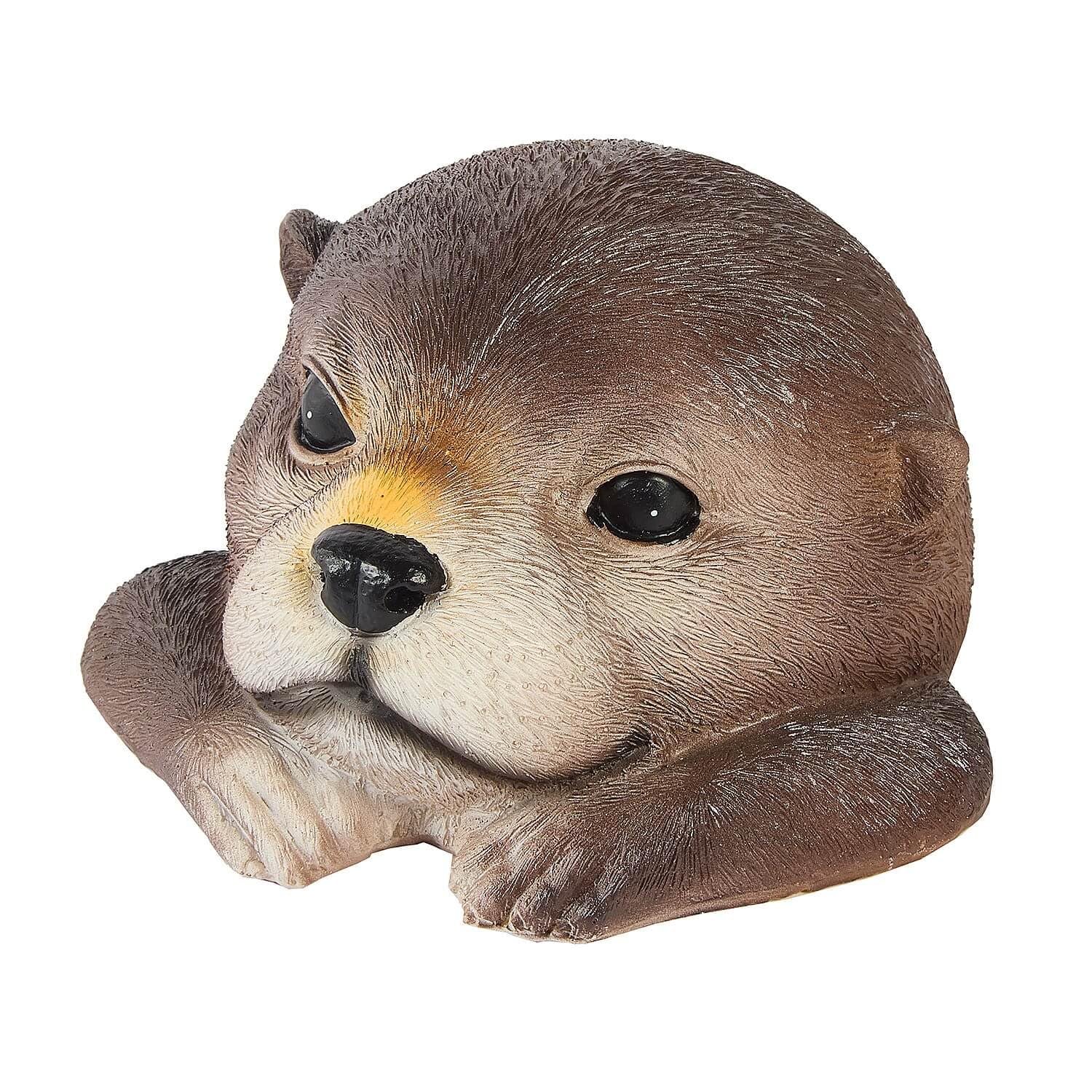 Coopers Of Stortford Brown - Floating Otter Pond Ornament - Realistic Water Feature Décor Polyresin Weather Resistant Garden Decoration