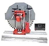 TECHTONGDA Electric Concrete Saw Wall Cutter Wet Dry Cutting with 2 pcs Guide Rail 47.2inch Long 12.6inch Deep Φ31.5inch Saw 220V