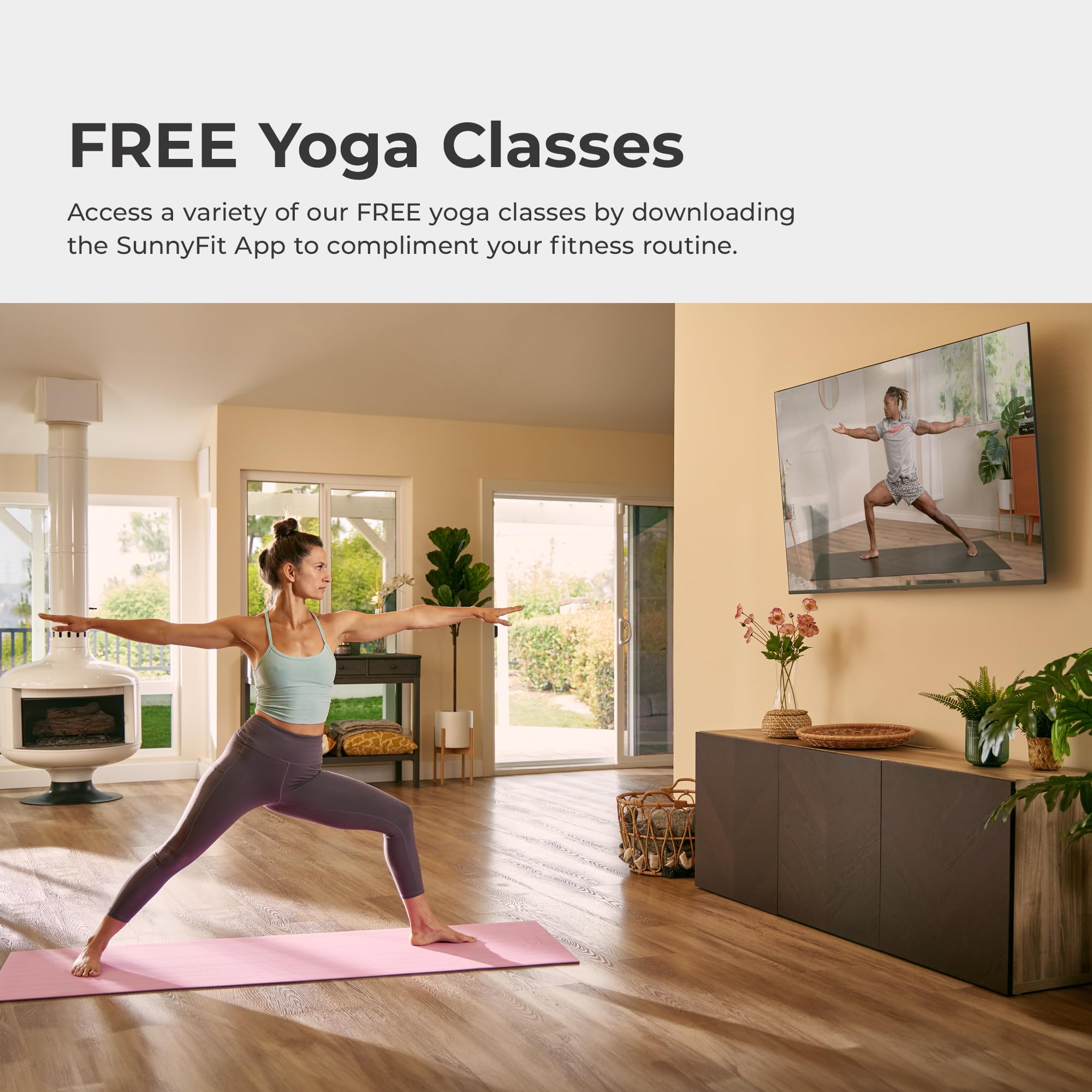 Sunny Health & Fitness Esterilla de Yoga Antideslizante para Casa/Gimnasio | Comodidad y Soporte, Textura Antideslizante, Duradera y Portátil, Yoga, Pilates, Estiramientos, Floor Workouts