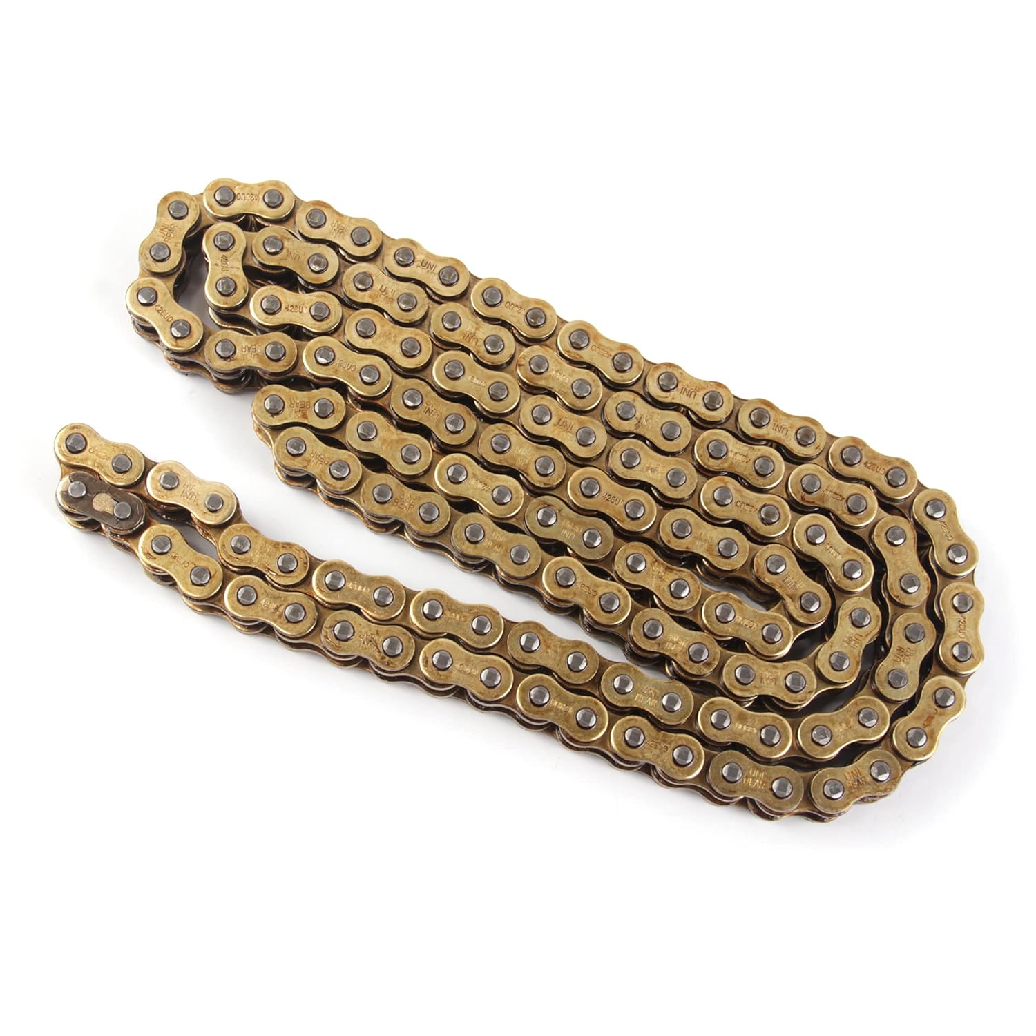Arashi 428 O-Ring Drive Chain 136 Links with Connecting Master Link for Motorcycle Honda Yamaha Suzuki ATV Dirt Bike 8,500 lbs Tensile/Replacement Parts Accessories Gold