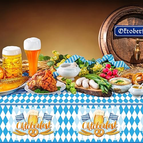 Miniatura 5 de 3 manteles de Oktoberfest para fiestas, manteles de plástico para recuerdos de fiesta y decoración