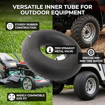 18x8.50/9.50-8 Inner Tube TR13 Straight Valve Stem Replacement for Lawn Mower Tractor ATV Cart with 18x6.50-8 18x7.50-18x8.50-18x9.50-20x8- Tire Sizes