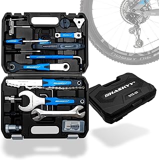 HASKYY Fahrrad Reparatur Kit 51-tlg Hand Werkzeug Set Multifunktions Koffer E-Bike Bike Tool Reifen Flick Ketten, aus Gummi