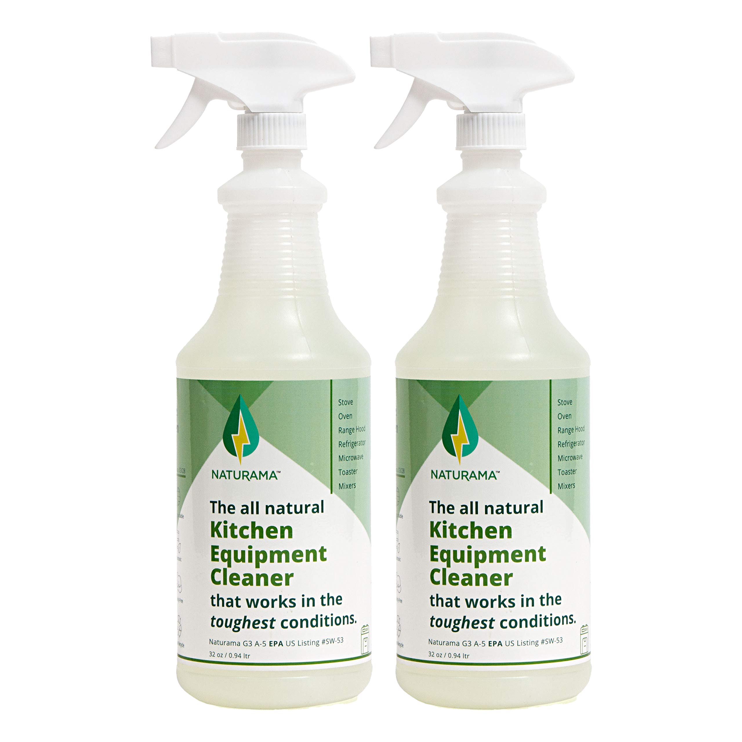 NaturamaKitchen Appliance And Equipment Cleaner - Eco-Friendly Powerful Multipurpose Surface Cleaning. Odorless and Hypoallergenic. (32oz 2 pack)