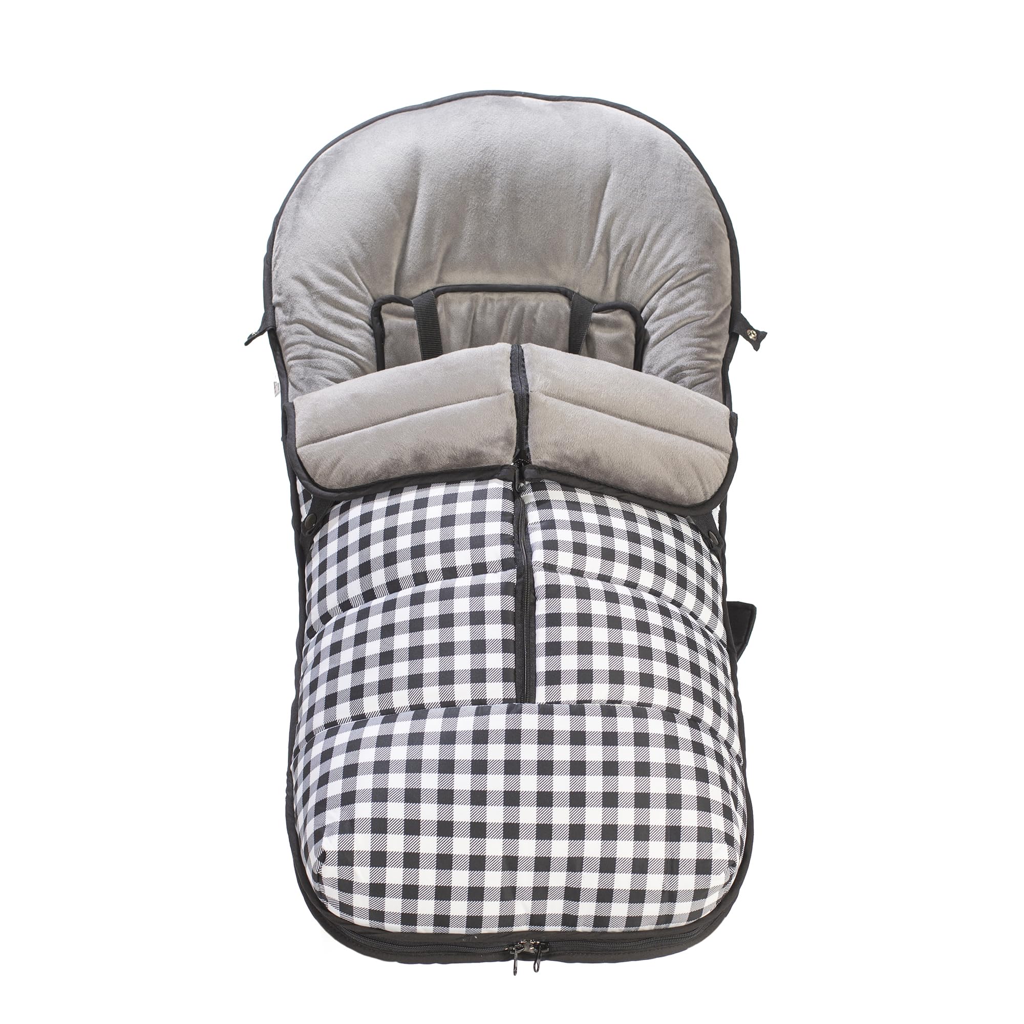 variouss Saco polar de Silla de Paseo Universal, Saco carrito de Bebé invierno, Desmontable impermeable y transpirable (Vichy Negro)