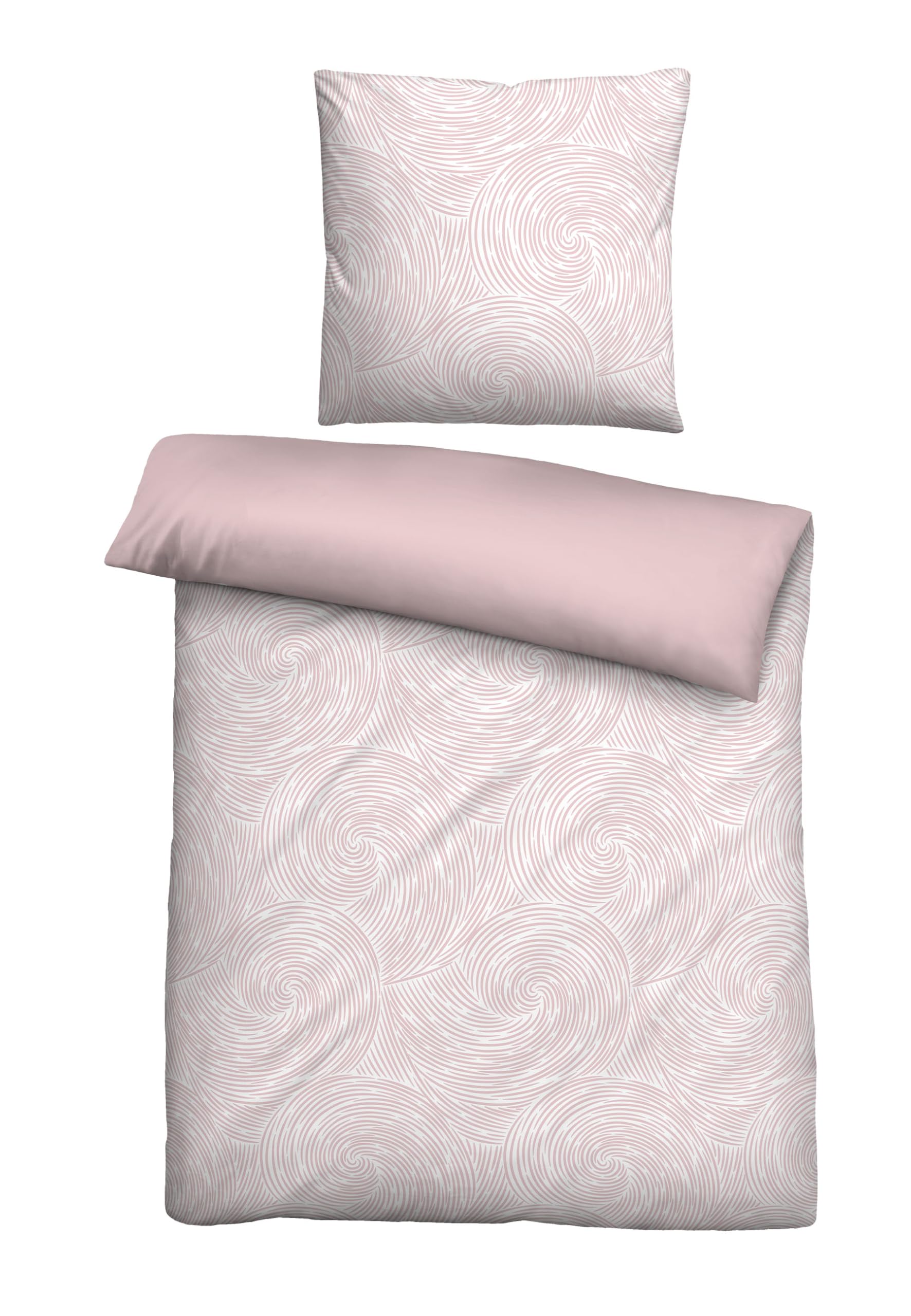 biberna Premium Tencel Bettwäsche Garnitur 135x200 cm Rose | 100% Lyocell | pflegeleicht, glatt, temperaturregulierend | Reißverschluss | Sommerbettwäsche aus Eukalyptus | Strudel | Modell 0474495