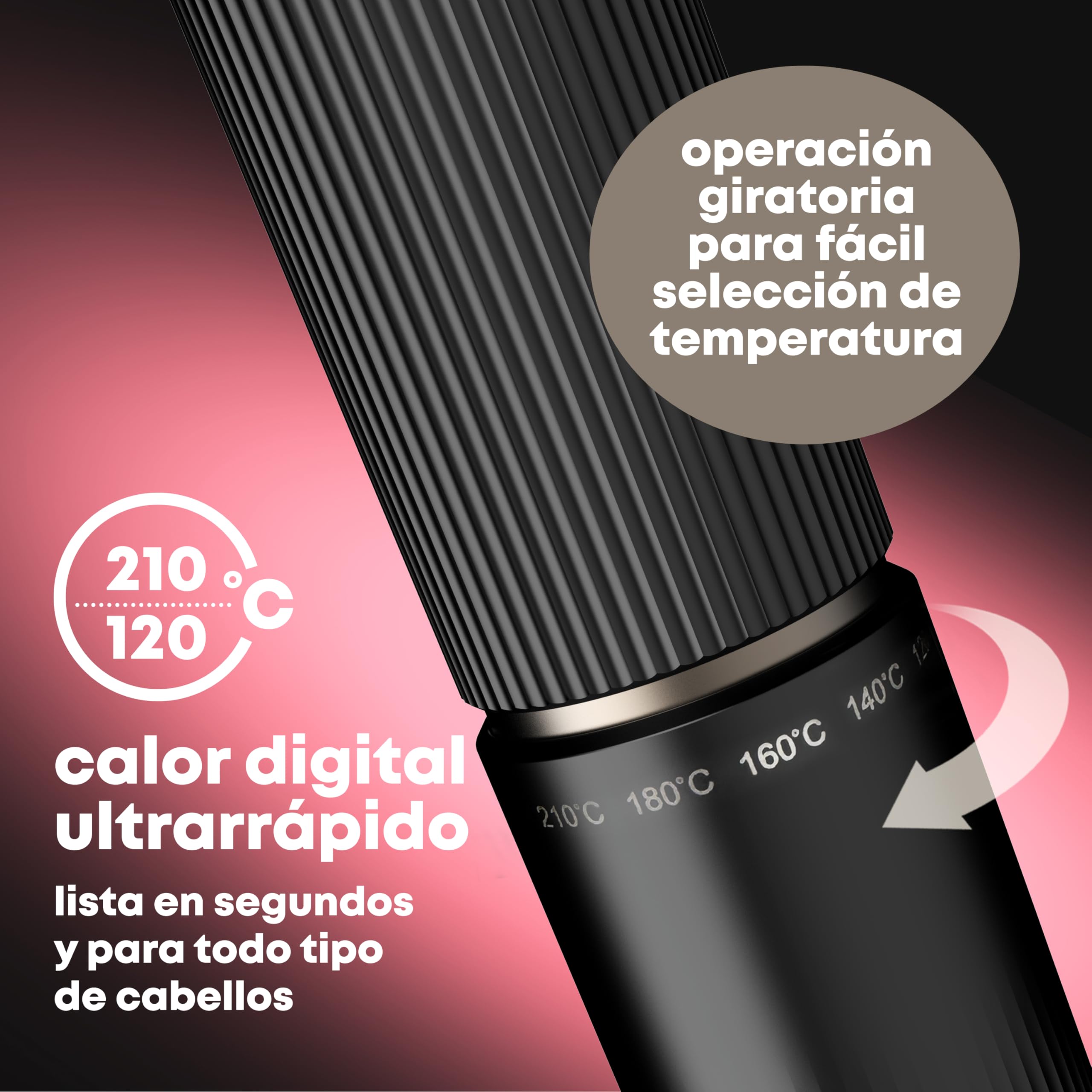 REVAMP Tenacilla Rizadora 32 mm Extralarga - Rizos sin Esfuerzo | Barril 25% más Largo, Calor Inteligente, Aceite de Argán, para Cabello Largo, Ondas Brillantes