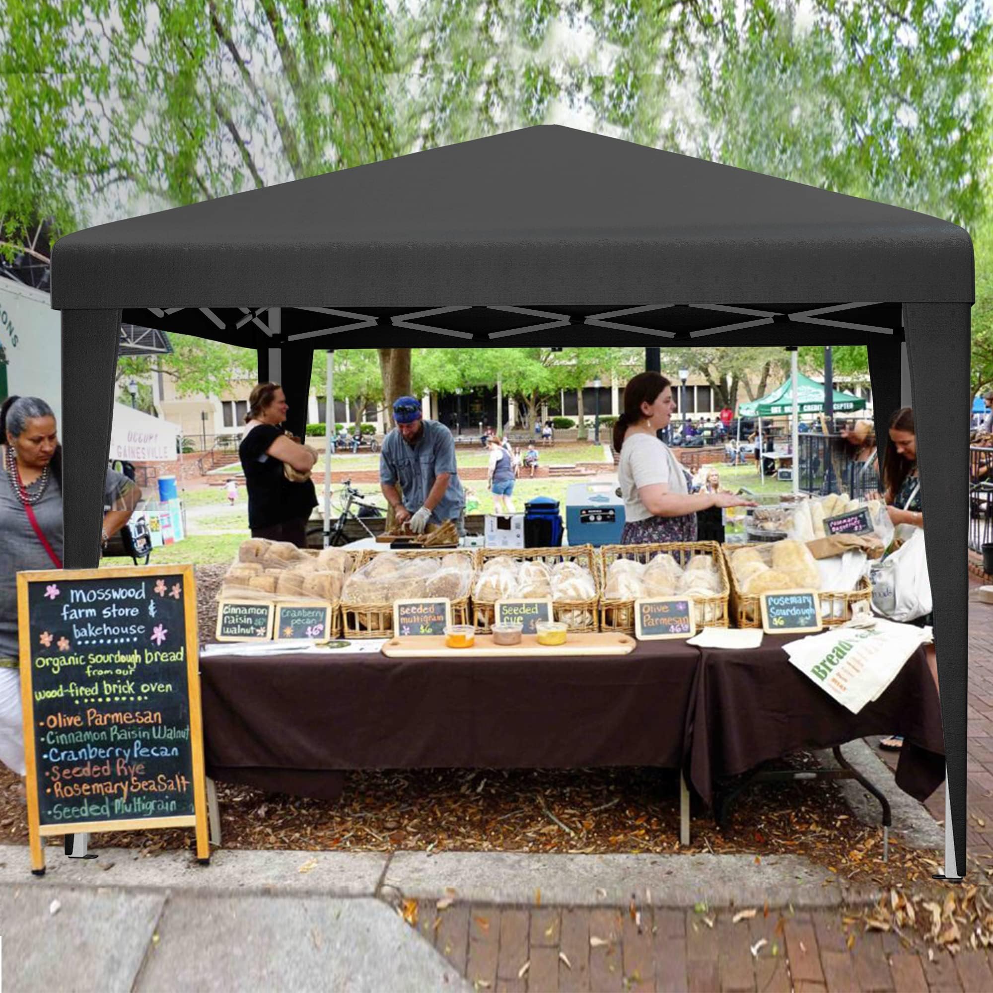 Wiltec Pop-up paviljoen opvouwbaar met zijwanden en wielen One Push in grijs 3 x 3