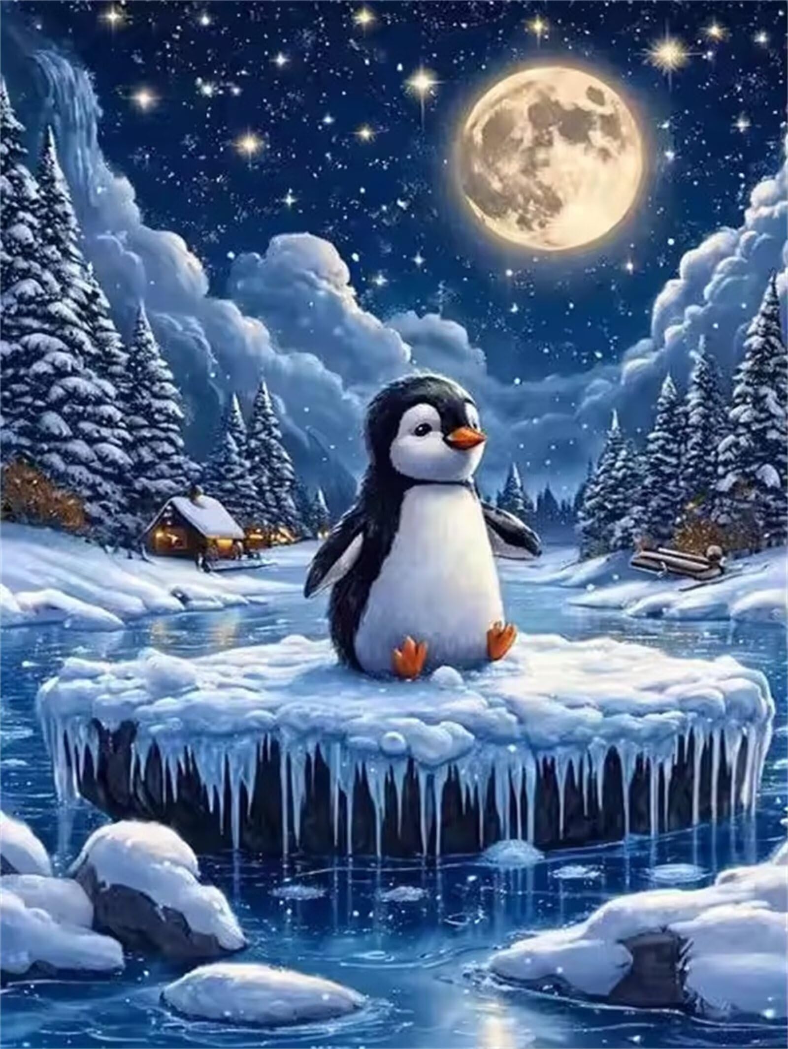 Puzzle 1200 sztuk, zimowe puzzle pingwin księżycowy dla dorosłych, puzzle dla dorosłych, zabawki upominkowe rozrywka puzzle, gra logiczna