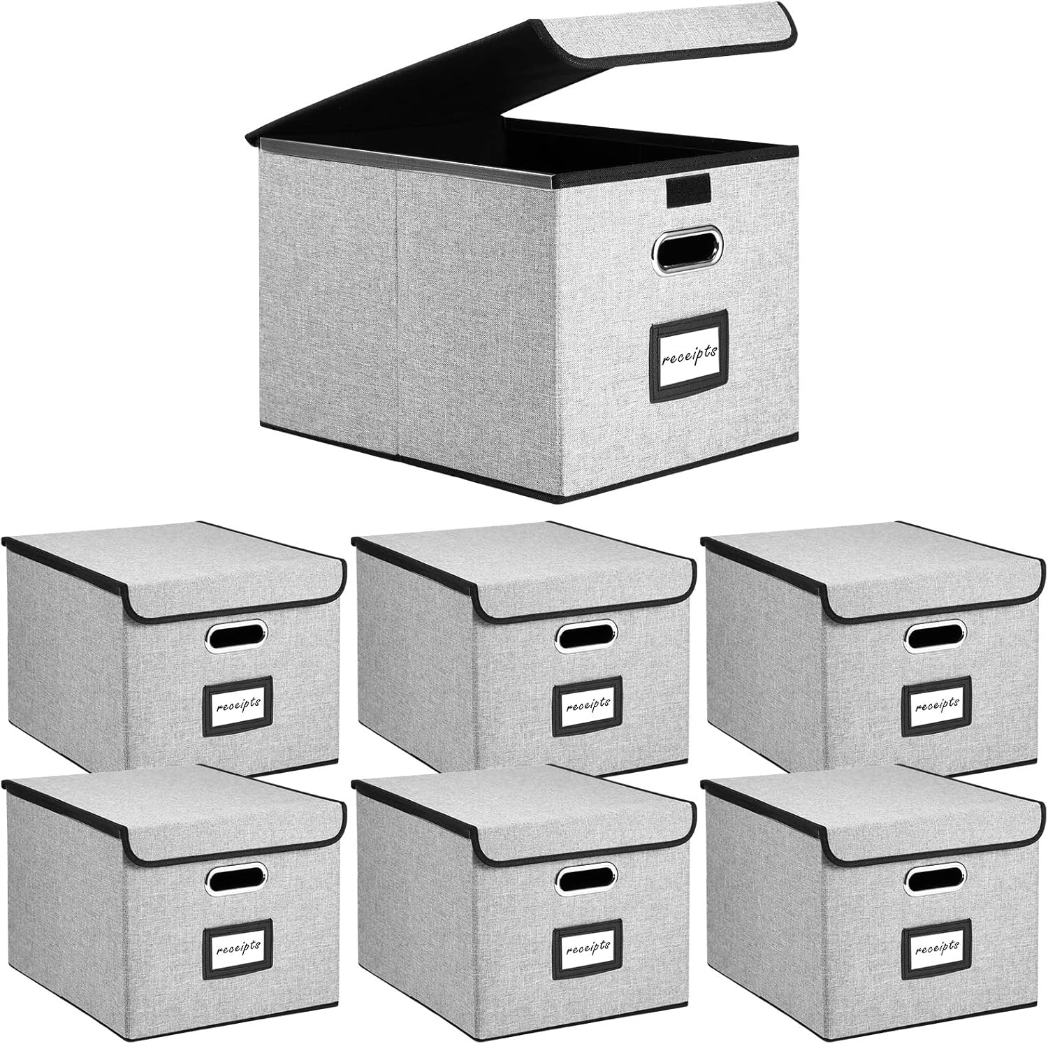 Patelai 6 Pack File Organizer Boxes with Smooth Sliding