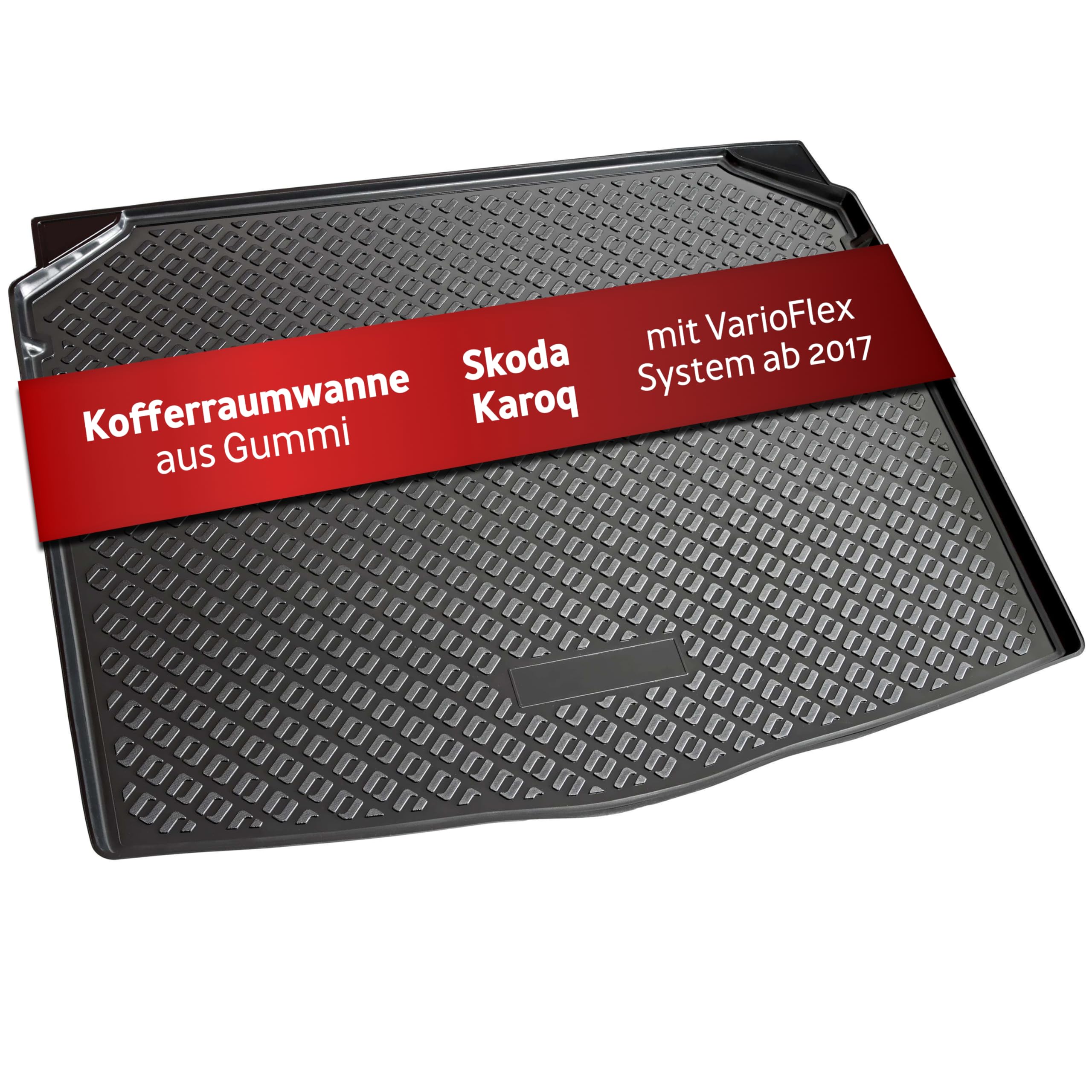Recambo Kofferraumwanne passend für Skoda Karoq mit VarioFlex System | 2017-| passgenau mit Rand