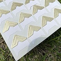 Vista 6 de GOONAVI 10 hojas de 240 esquinas de fotos doradas brillantes sin ácidos, montaje autoadhesivo para suministros de álbumes de recortes de boda, álbum