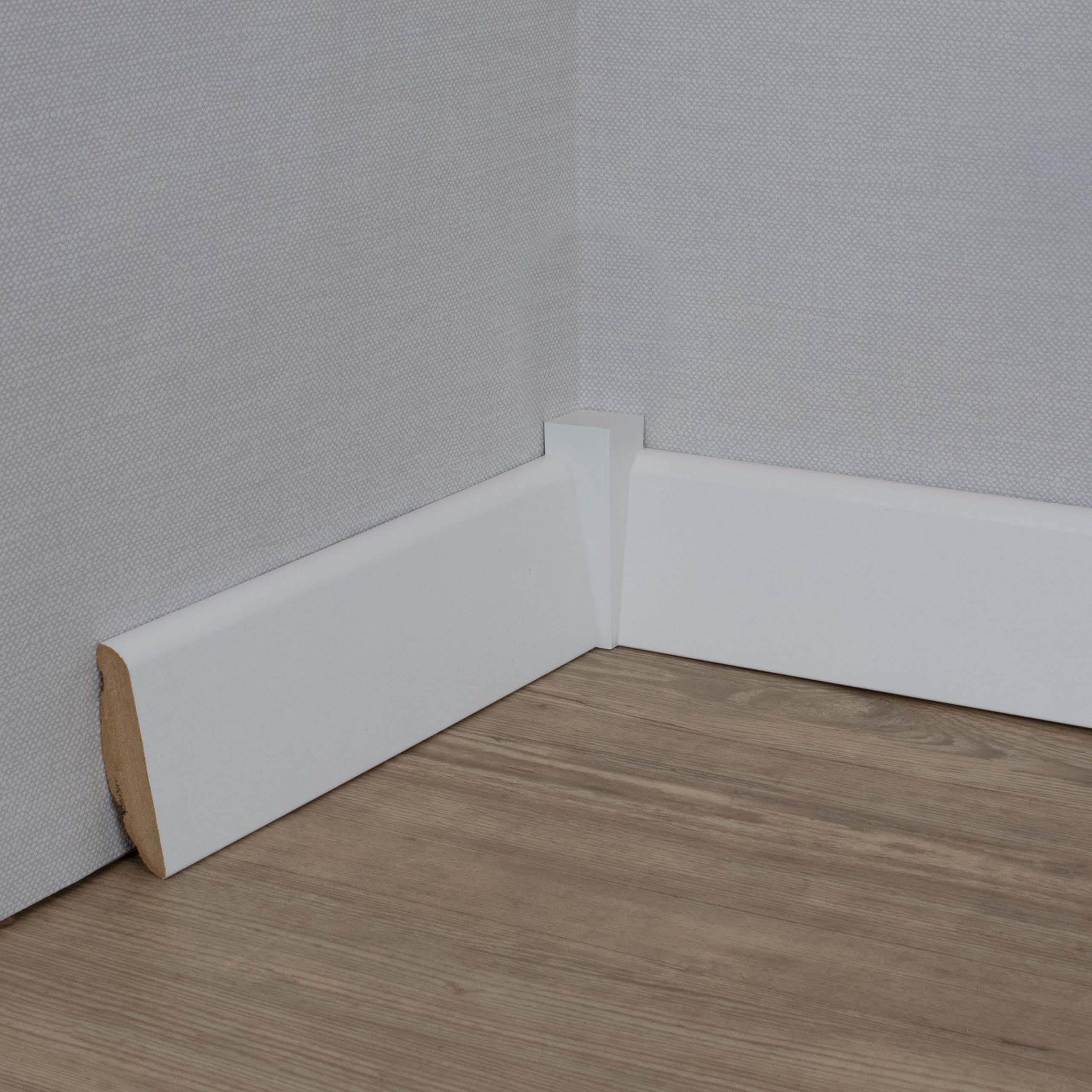 PROVISTON | plinthe | bord arrondi | 19 x 58 x 2400 mm | en MDF revêtu | blanc | plinthe moderne | 24 m