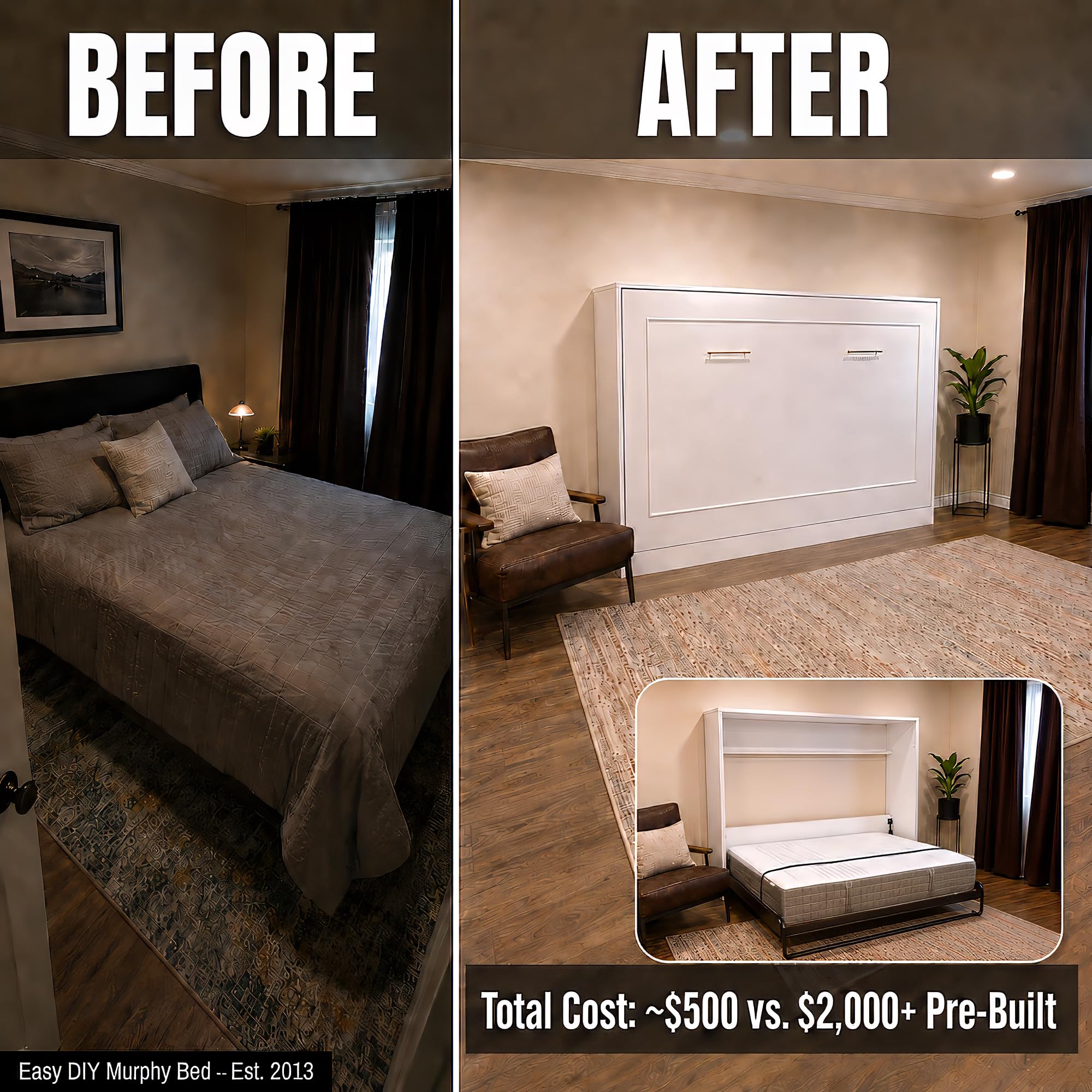 Amazon｜Murphy Bed クイーンサイズ ハードウェアキット – DIY木製