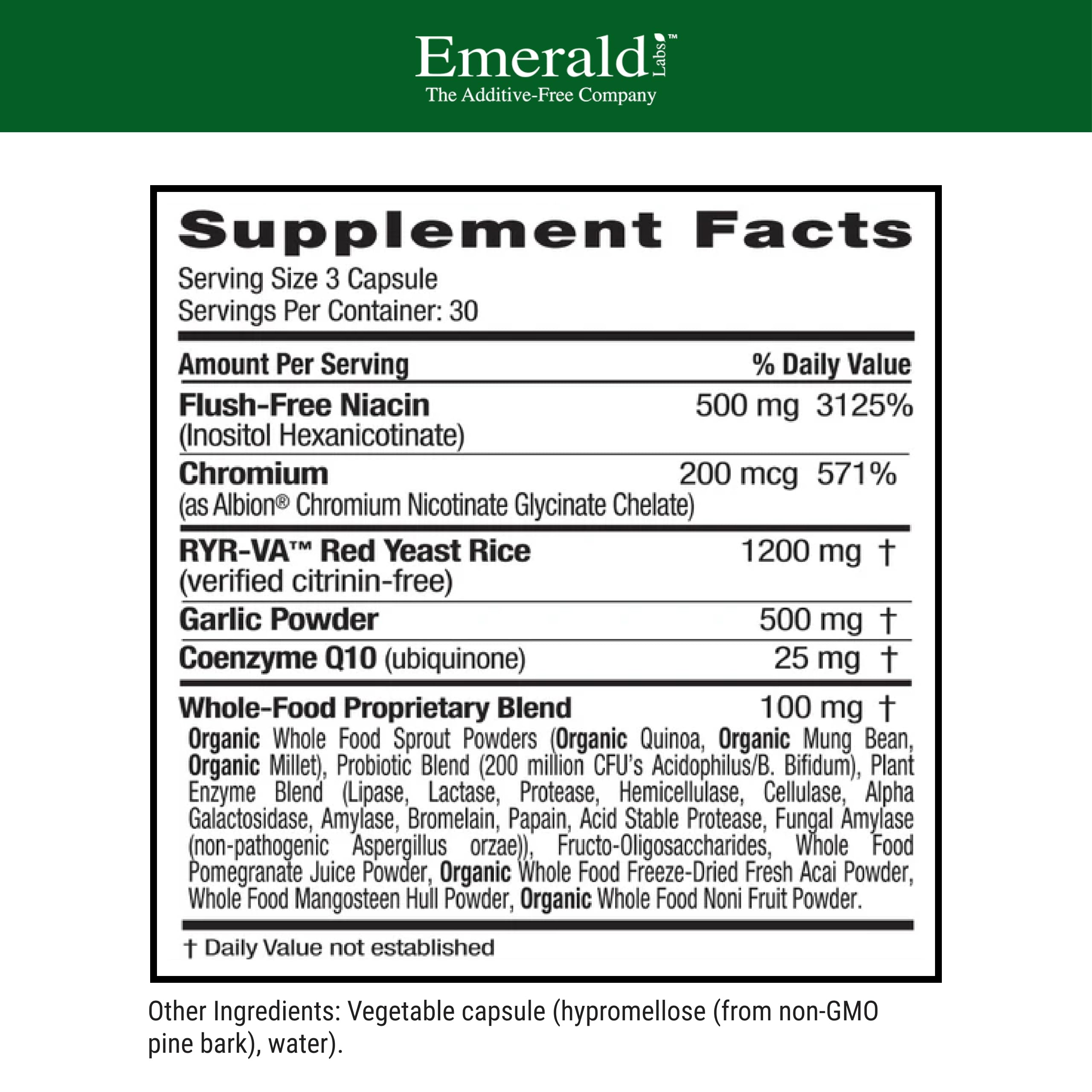 EMERALD LABS Cholesterol Health, 90 Capsules (30 Servings) — Amazon image 2